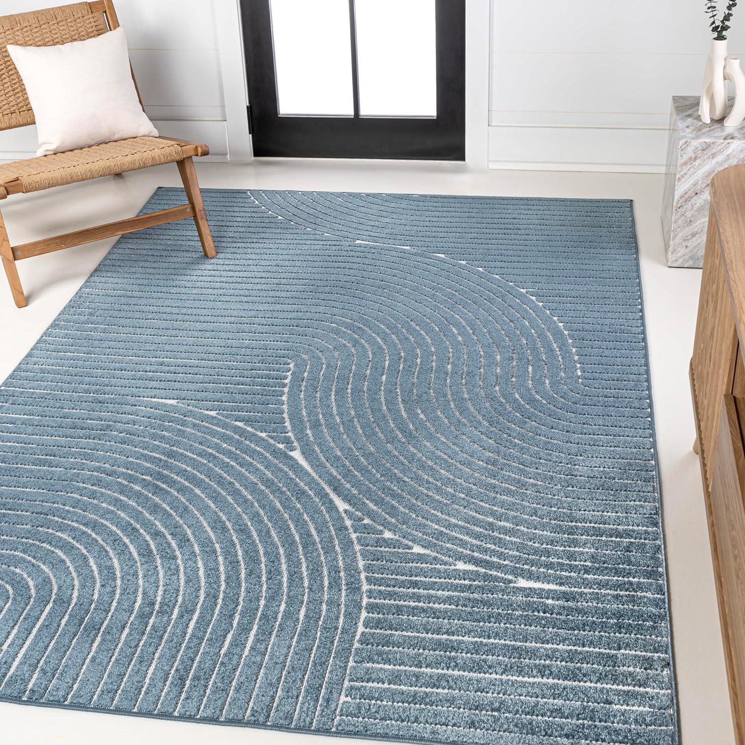 JONATHAN Y Skagen High-Low Minimalist Curve Geometric Indoor/Outdoor Area Rug