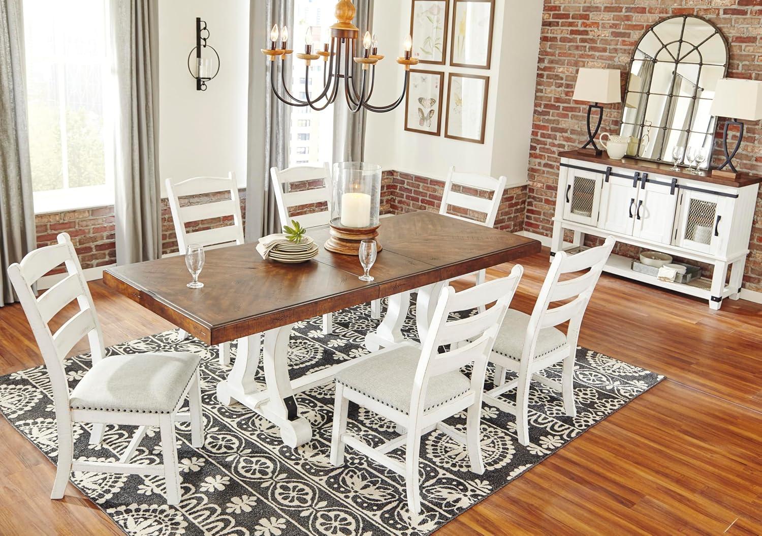 Signature Design By Ashley Casual Valebeck Counter Height Dining Table White/Brown