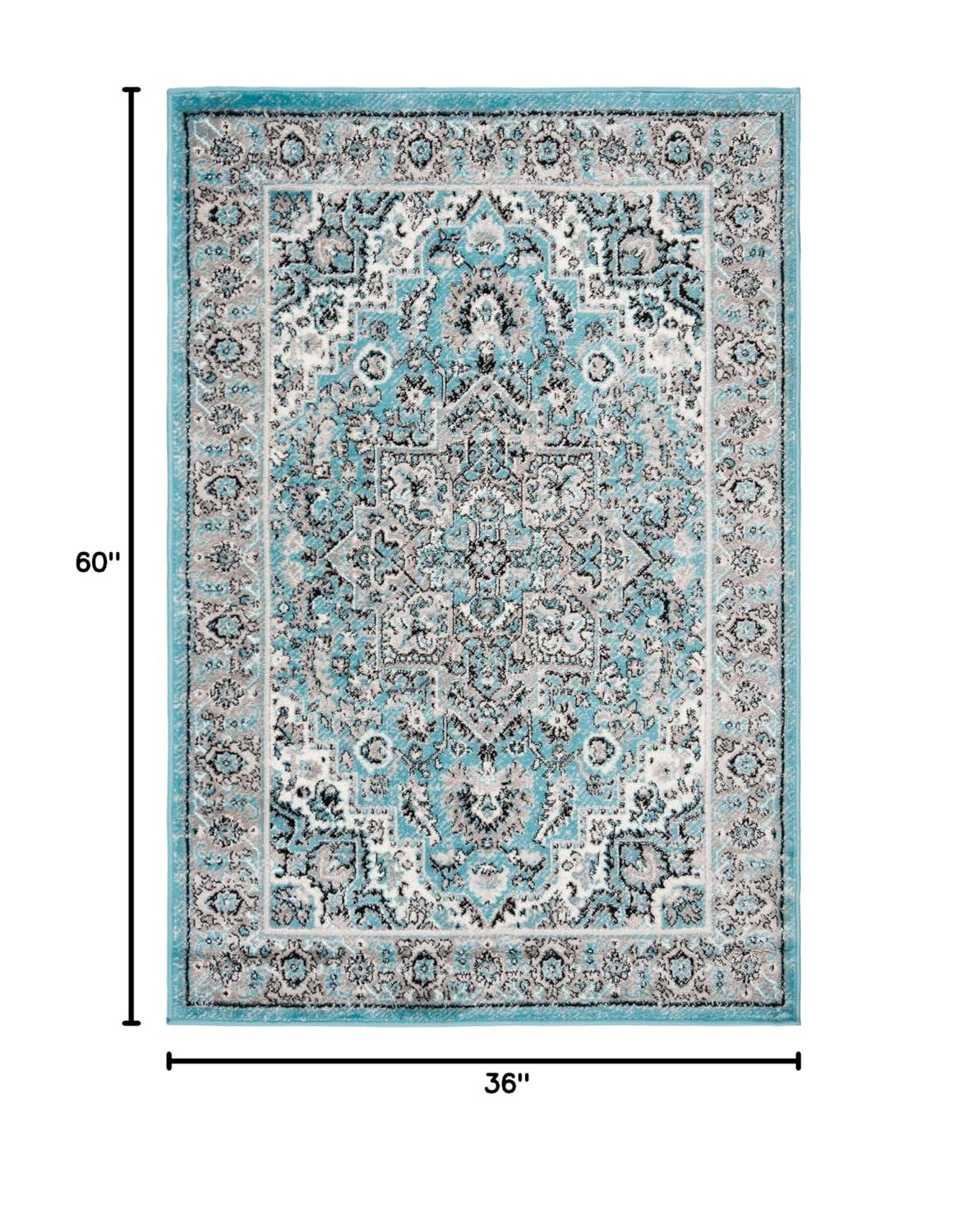 Skyler SKY126 Power Loomed Indoor Accent Rug - Blue/Ivory - 3'x5' - Safavieh