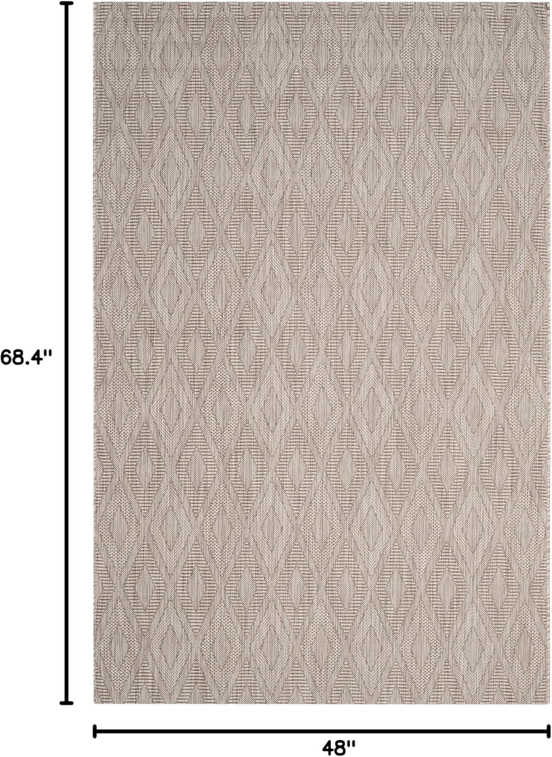 Courtyard CY8522 Power Loomed Indoor and Outdoor Area Rug - Beige/Beige - 4'x5'7" - Safavieh