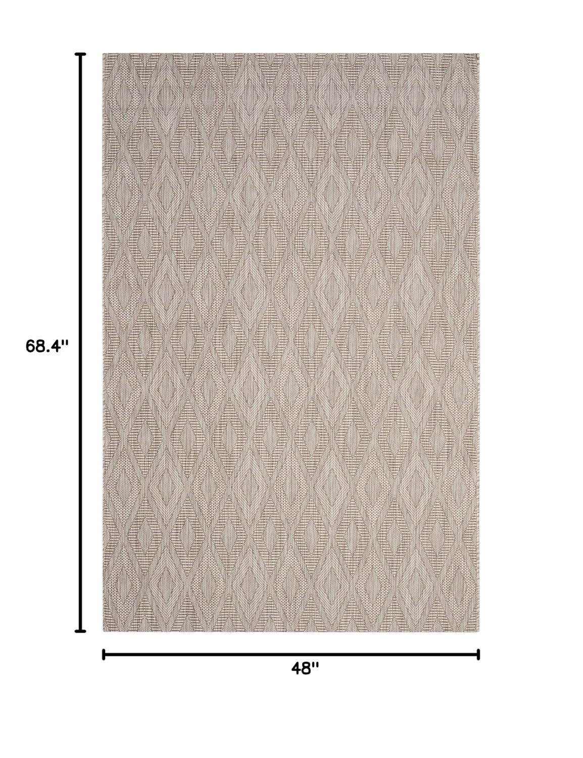 Courtyard CY8522 Power Loomed Indoor and Outdoor Area Rug - Beige/Beige - 4'x5'7" - Safavieh