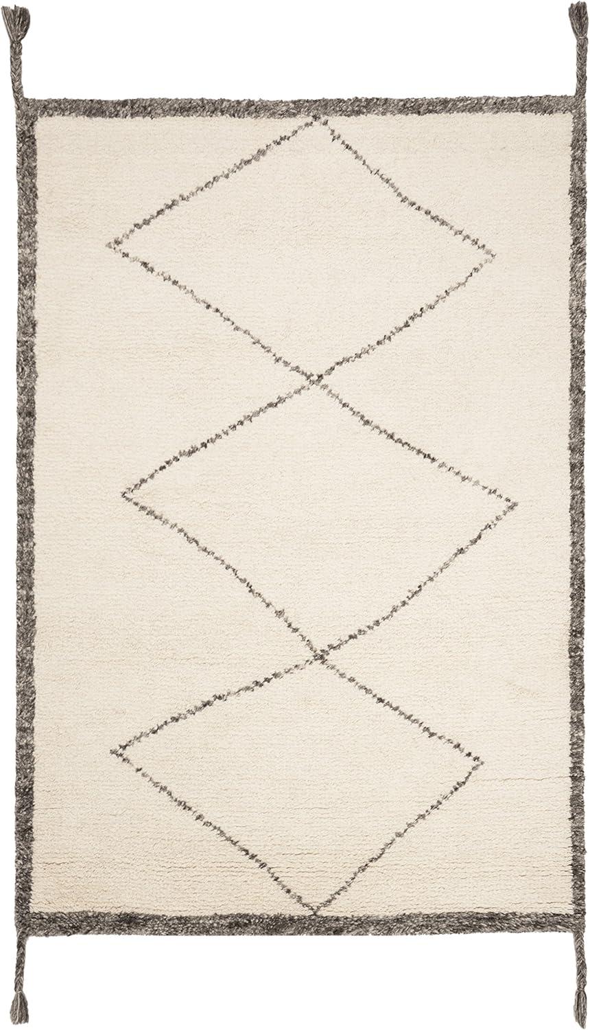 Casablanca CSB911 Hand Tufted Indoor Runner Rug - Ivory/Charcoal - 2'3"x12' - Safavieh