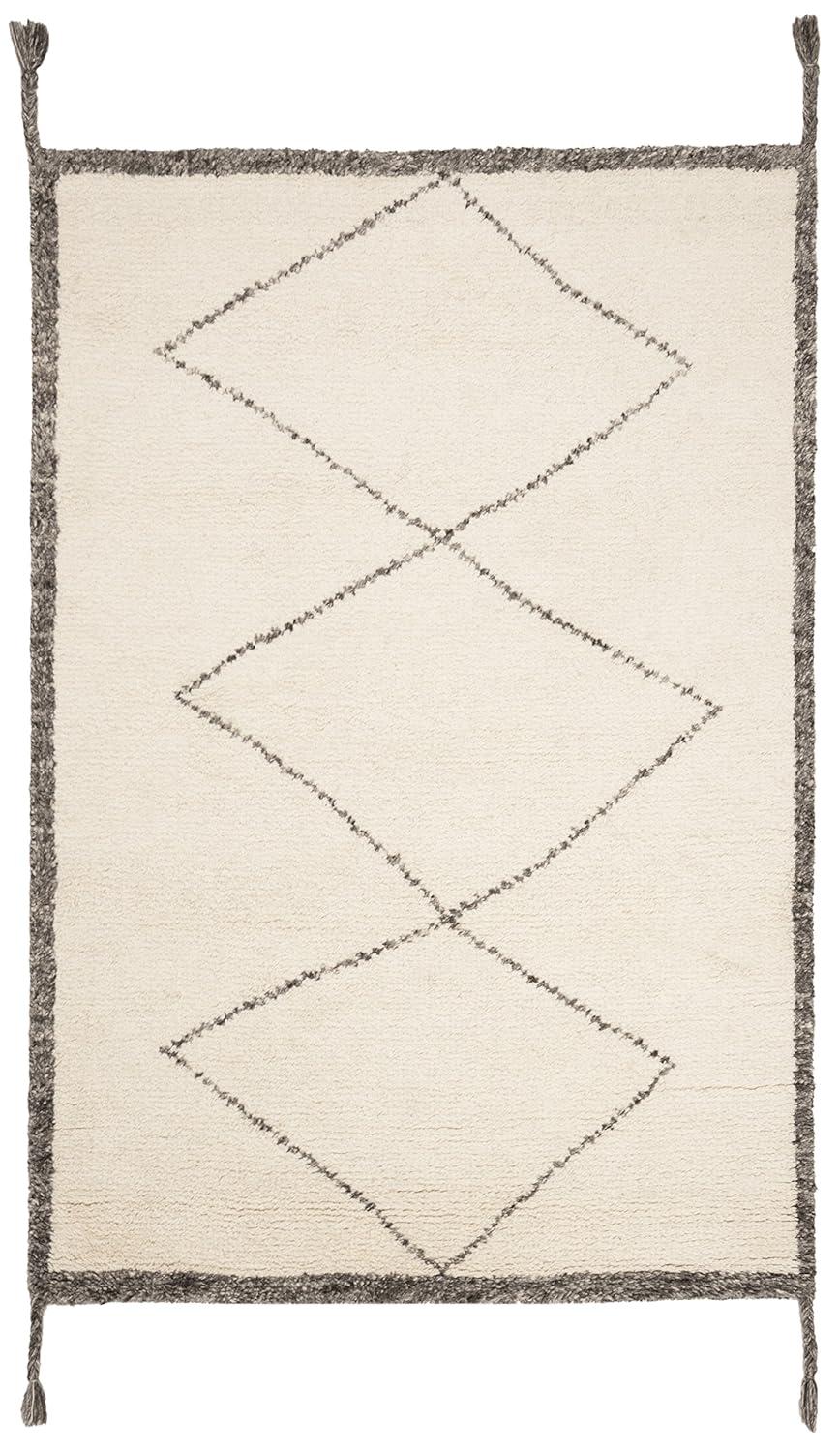 Casablanca CSB911 Hand Tufted Indoor Runner Rug - Ivory/Charcoal - 2'3"x12' - Safavieh
