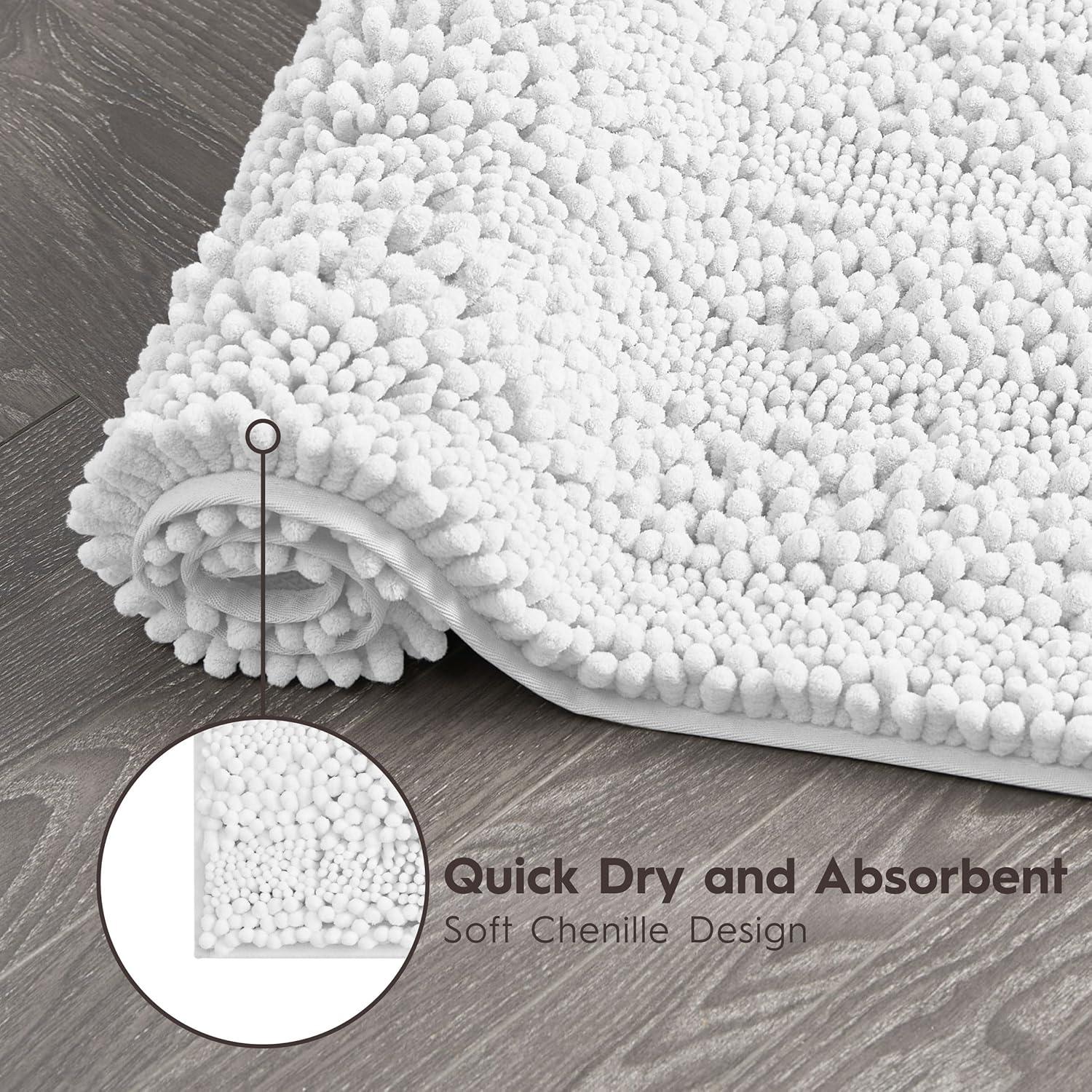 Laura Ashley Astor Chenille 2 Pieces Non-Slip Bath Mat