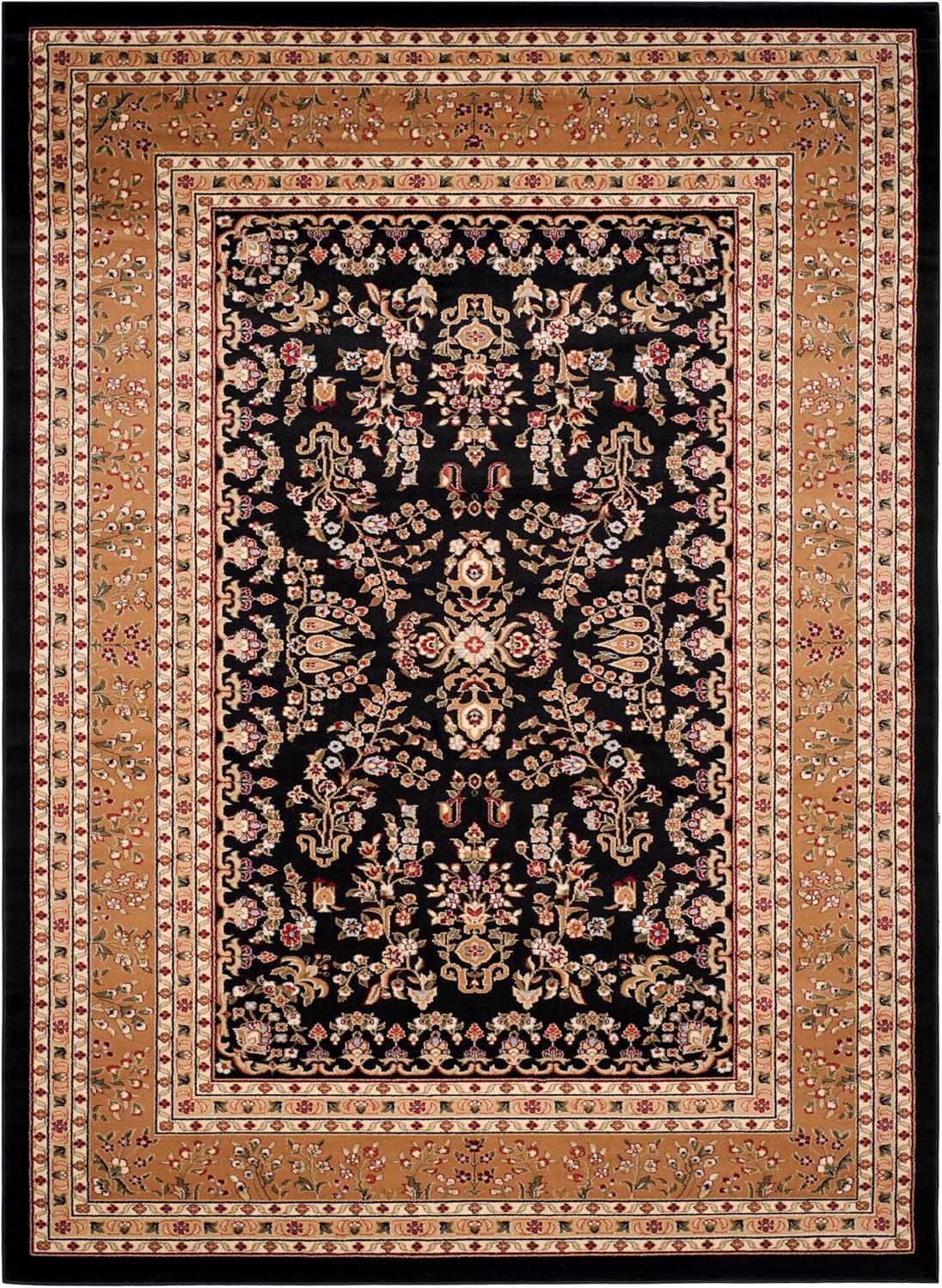 SAFAVIEH Lyndhurst Isadora Traditional Bordered Area Rug, Black/Tan, 9' x 12'