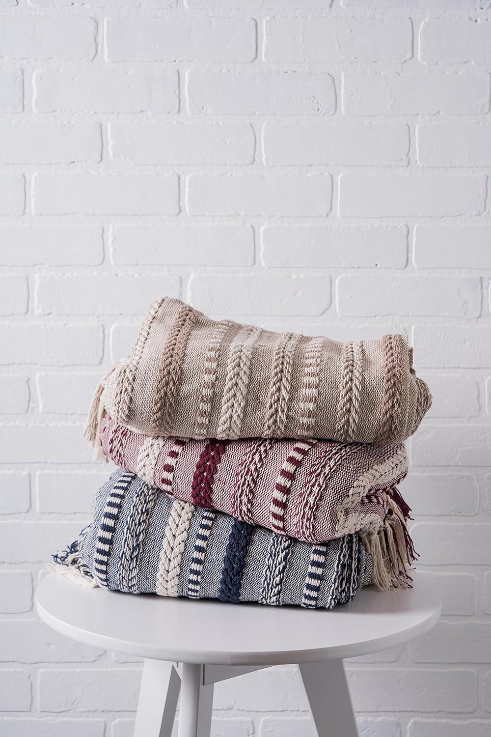 Design Imports Hand Woven Throw Blanket