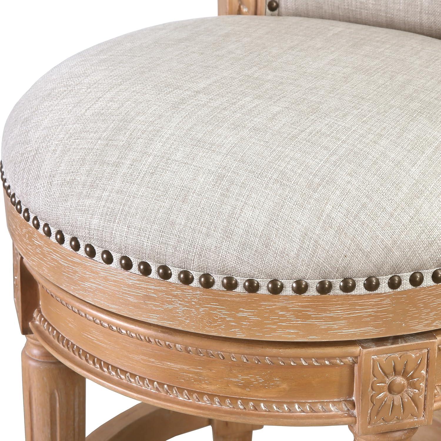 Ophelia & Co. Ted High Back Solid Wood Swivel Bar Stool