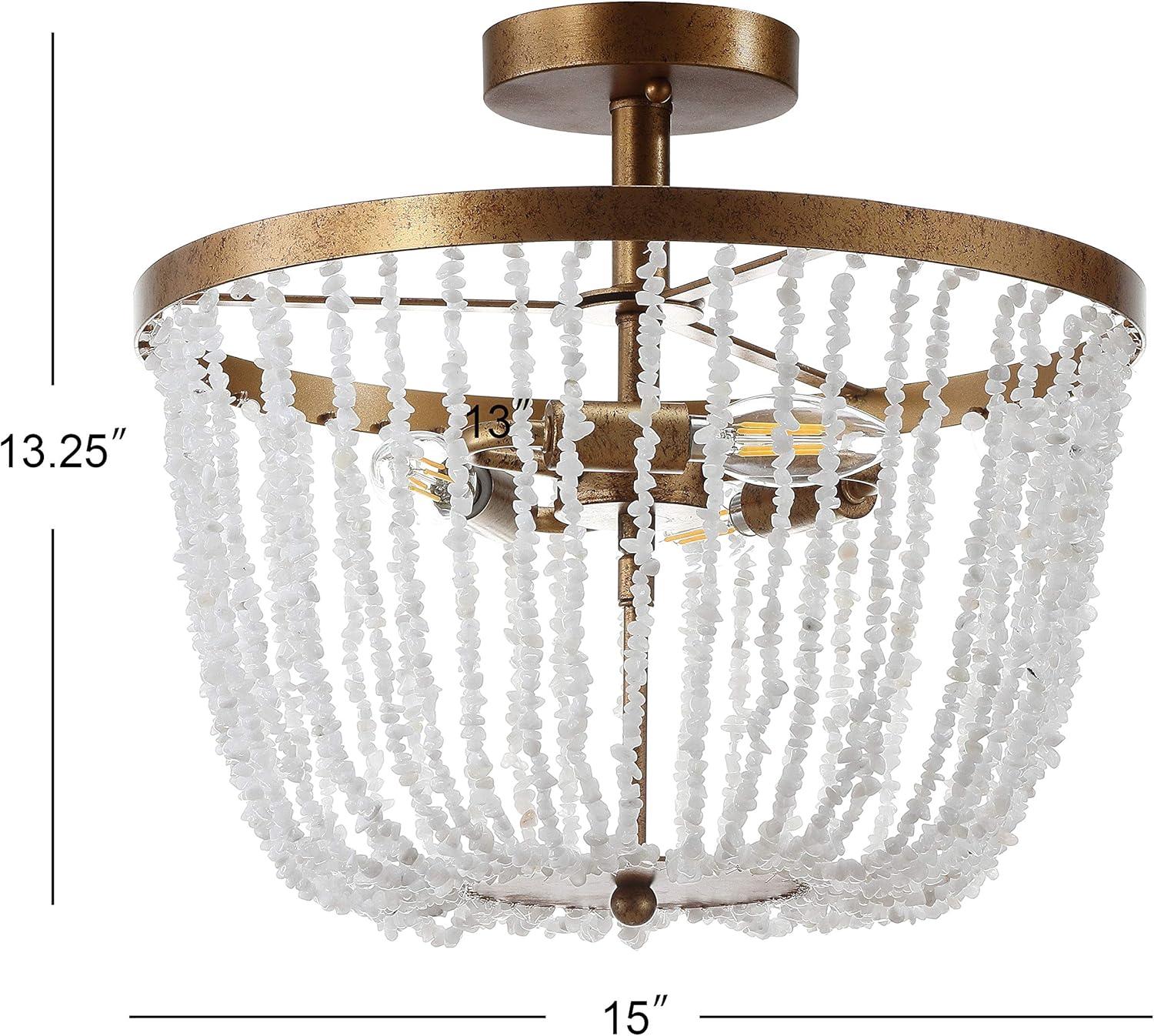 Jonathan Y Lighting Jyl9021 Georgian 3 Light 15" Wide Led Semi-Flush Bowl Ceiling Fixture