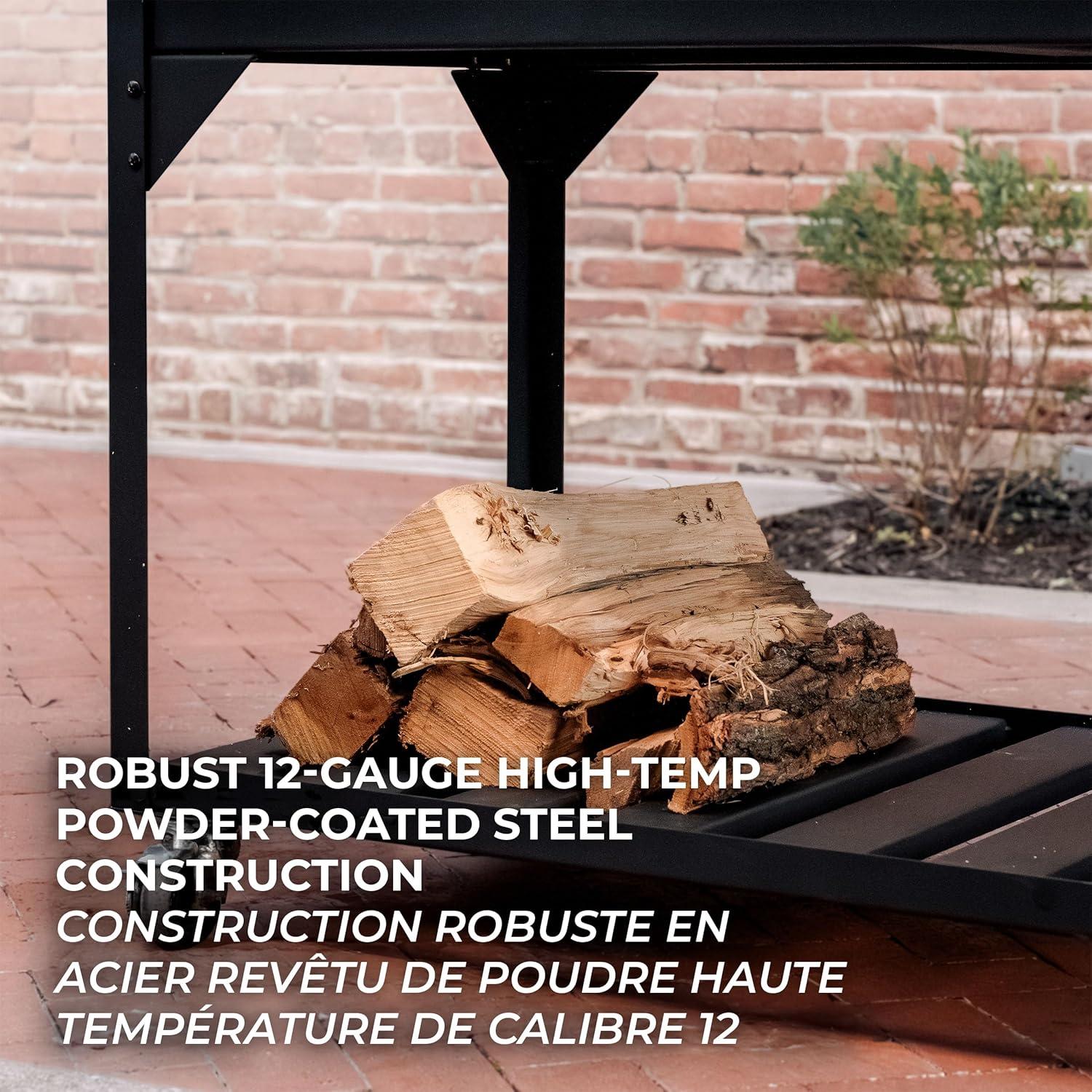 Backyard Discovery Argentine Santa Maria Heritage Wood Fire & Charcoal Steel BBQ Grill with Fire Bricks and Adjustable Grates