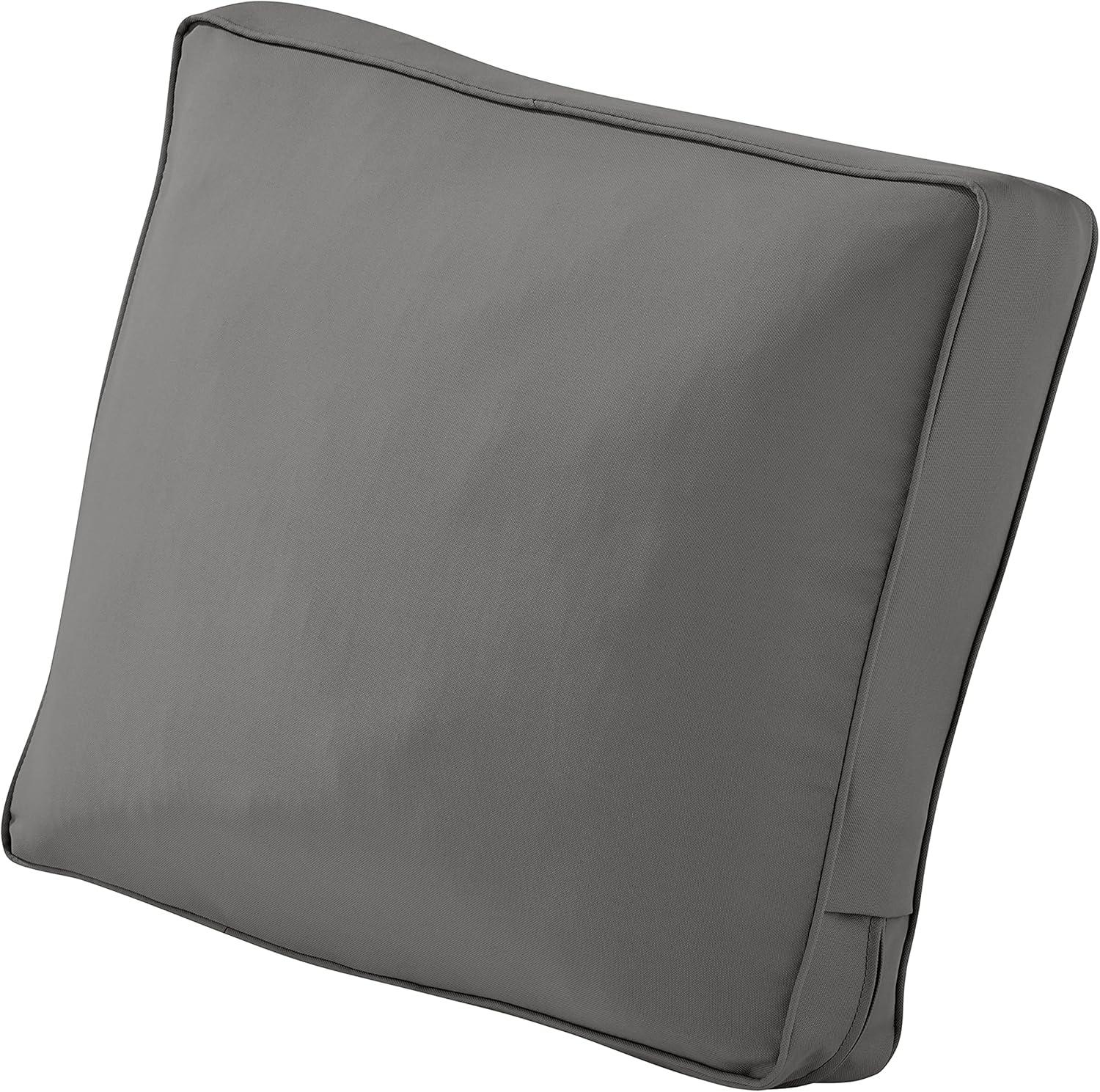 Light Charcoal Rectangular Foam Patio Cushion, 25 x 15 x 4 Inch