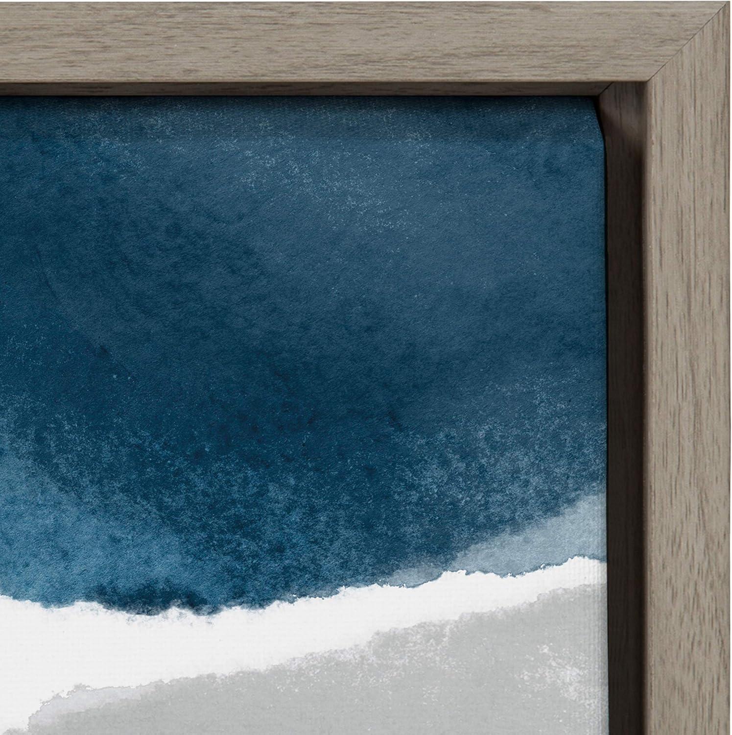 Kate and Laurel Abstract Blue and Gray Watercolor by Homes Designs, 18x24, Gray