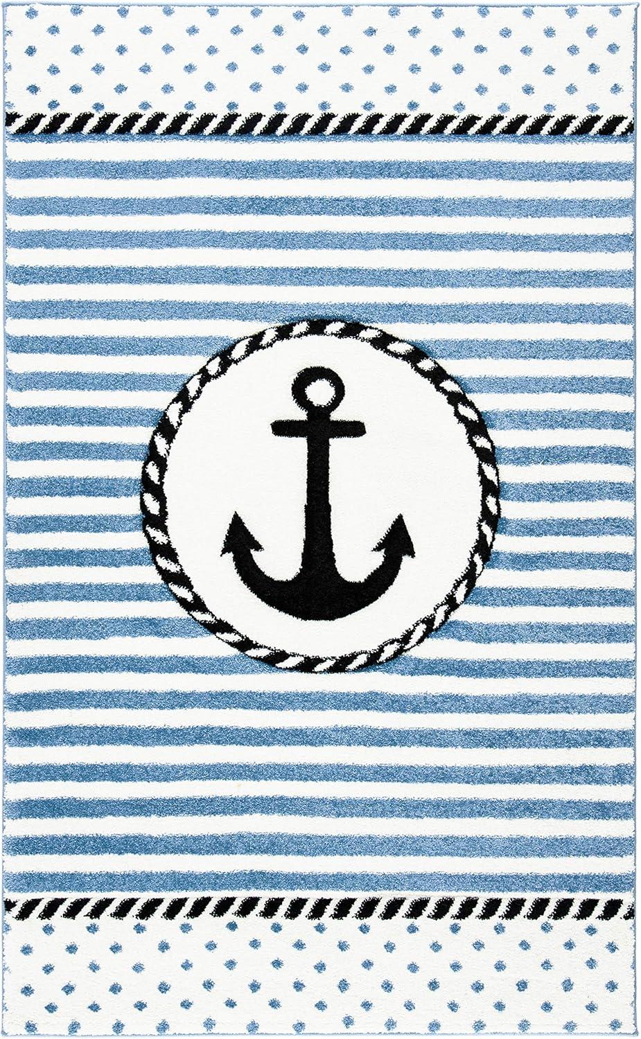 Carousel Kids CRK124 Power Loomed Accent Rug - Ivory/Navy - 3'3"x5'3" - Safavieh.