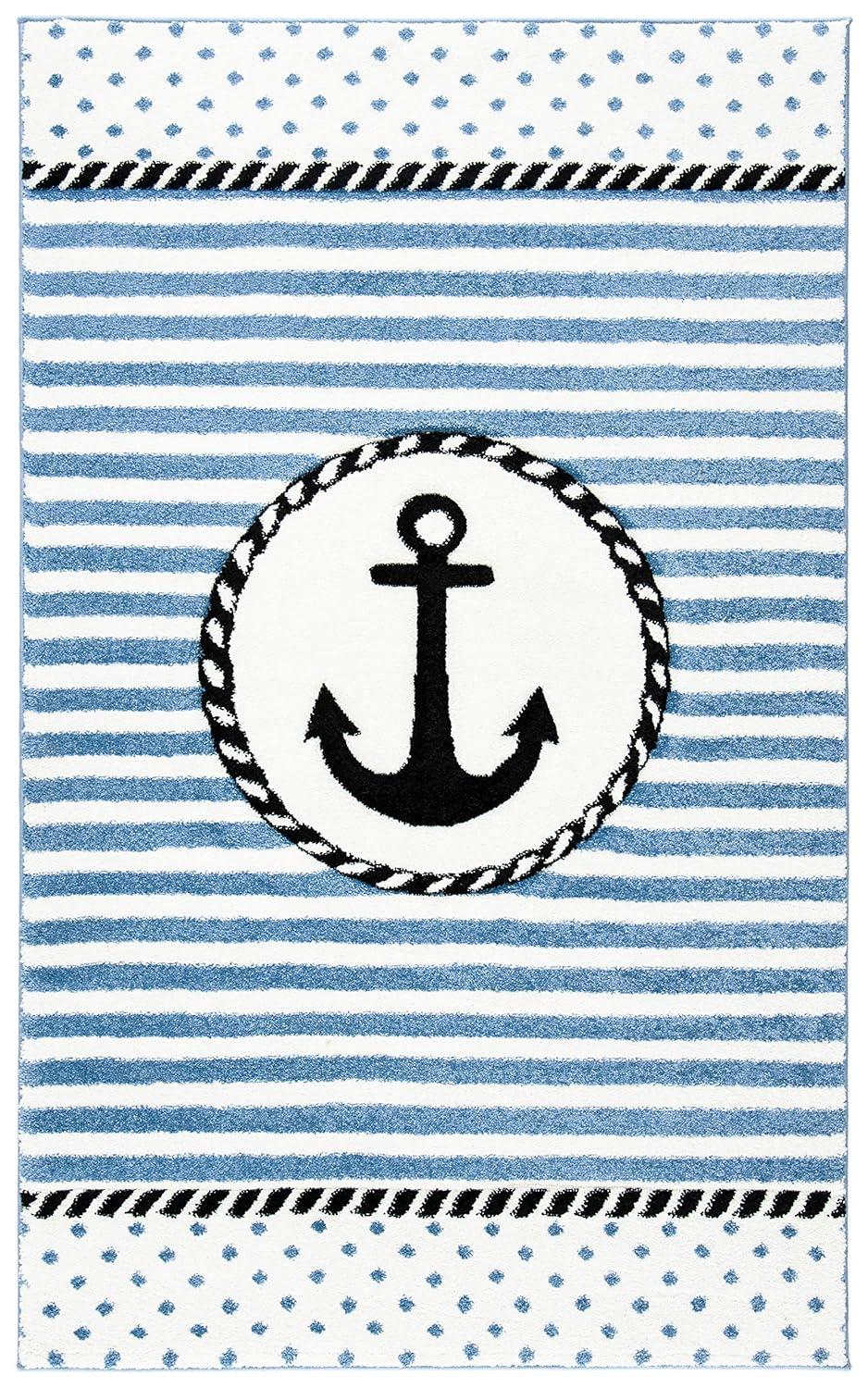 Carousel Kids CRK124 Power Loomed Accent Rug - Ivory/Navy - 3'3"x5'3" - Safavieh.