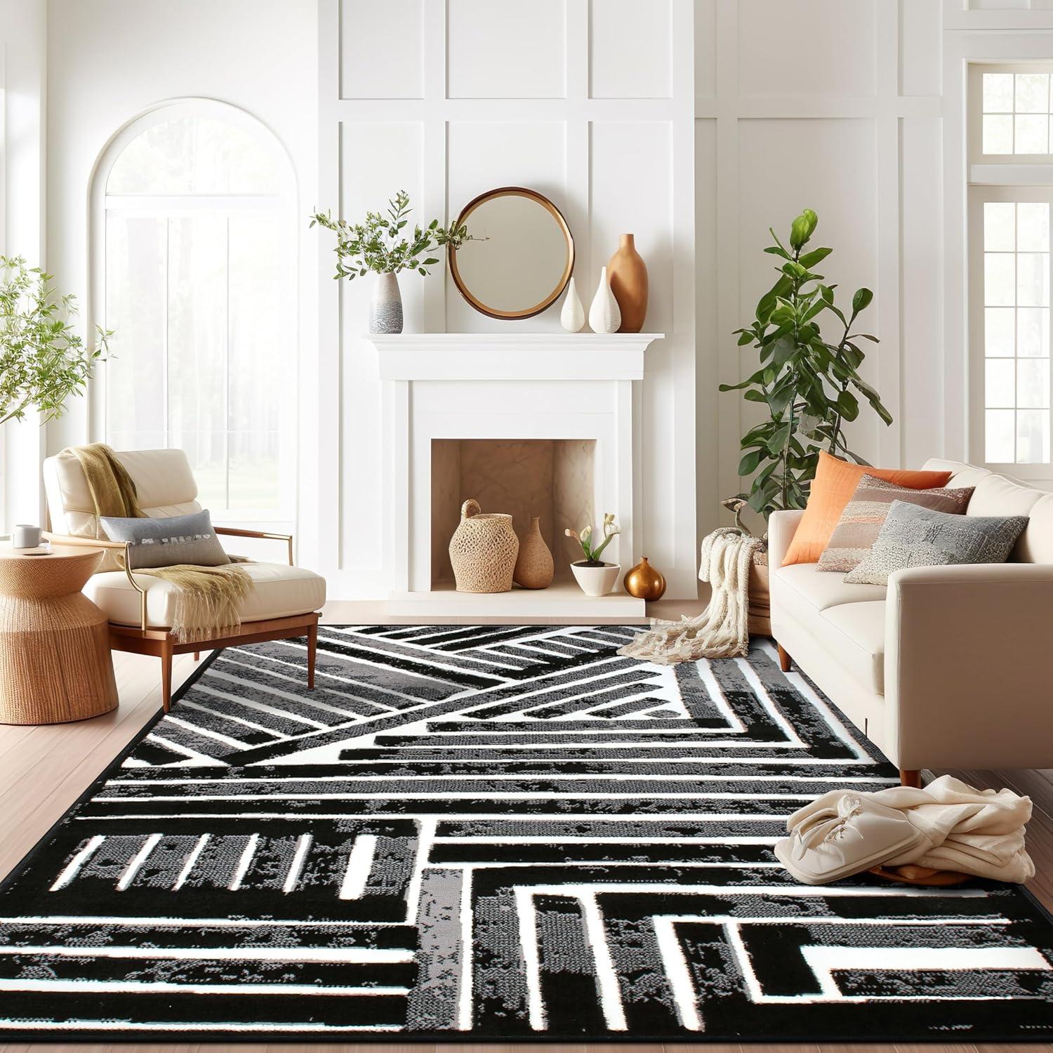 World Rug Gallery Contemporary Stripe Design Area Rug