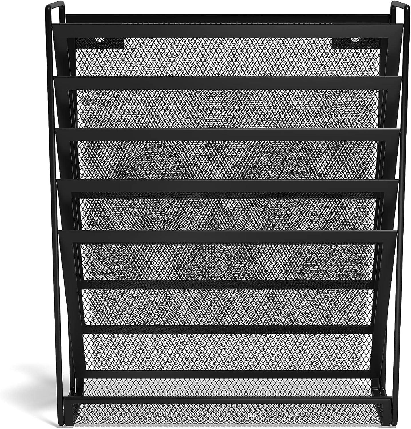 TRU RED 5-Pocket Mesh Letter Wall File Black (TR57582-CC)