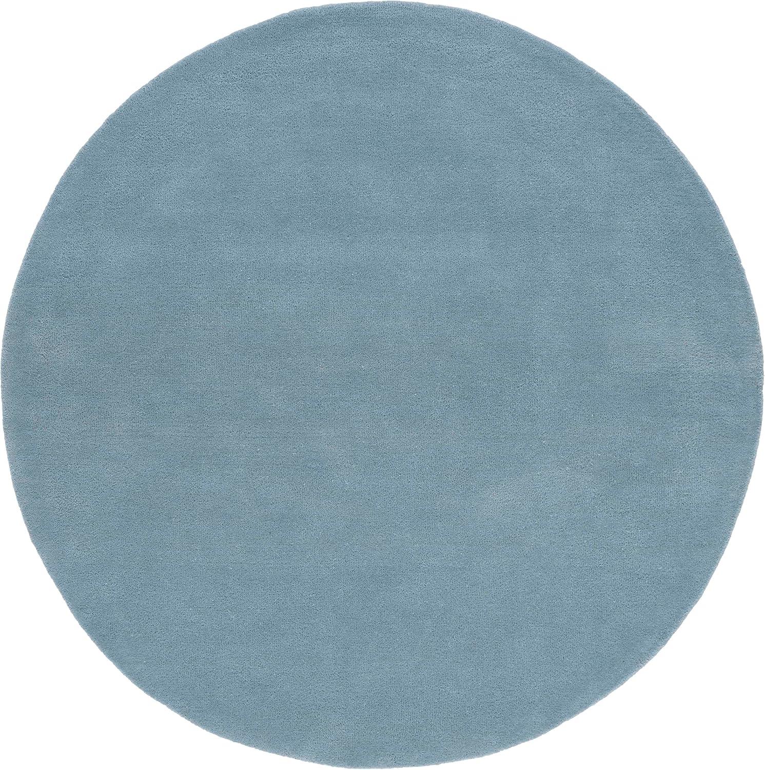 SAFAVIEH Fifth Avenue Debra Solid Area Rug, Blue, 5' x 5' Round