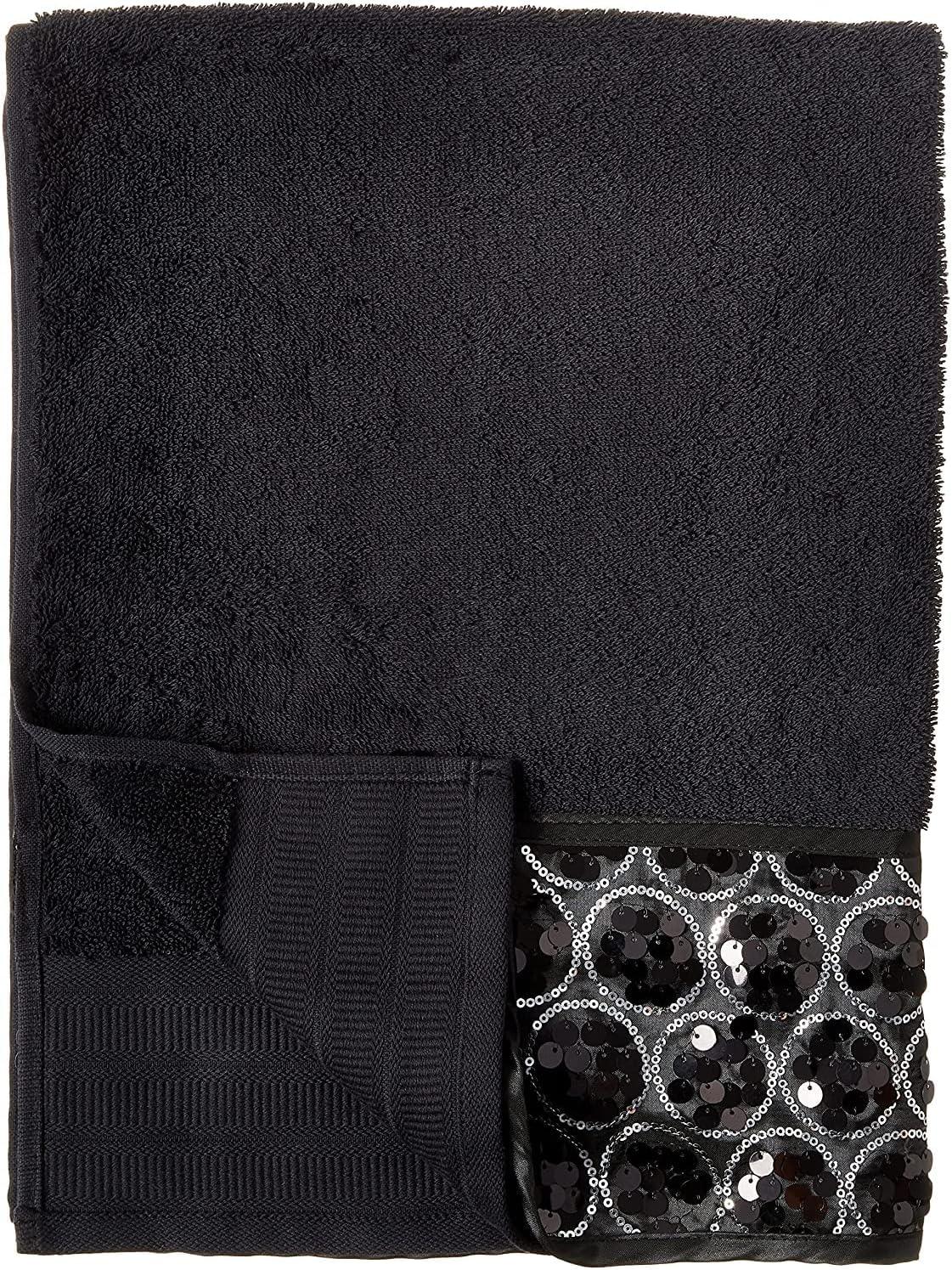 Popular Bath Black Sinatra Bath Decor Accessories, Premium, Durable, Acrylic Resin, Eco-Friendly 3-Piece Bath Towel Set