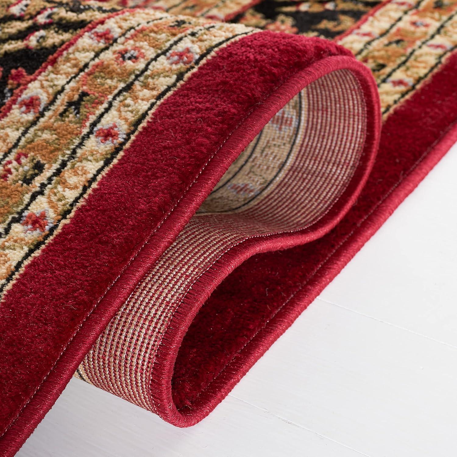 Lyndhurst Sarouk LNH331 Power Loomed Area Rug - Red/Black - 6'x6' - Safavieh
