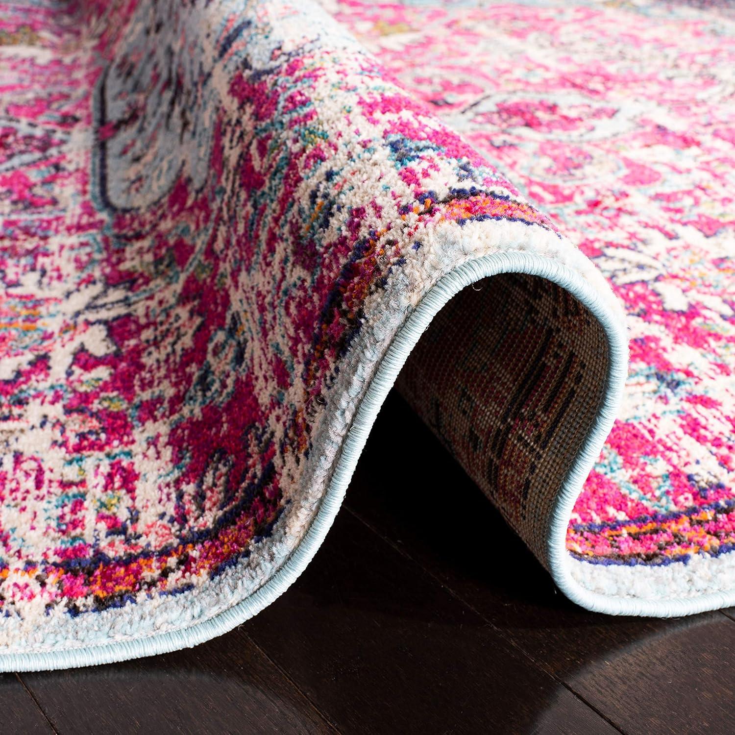 Madison MAD447 Power Loomed Area Rug - Fuchsia/Teal - 6'x9' - Safavieh.
