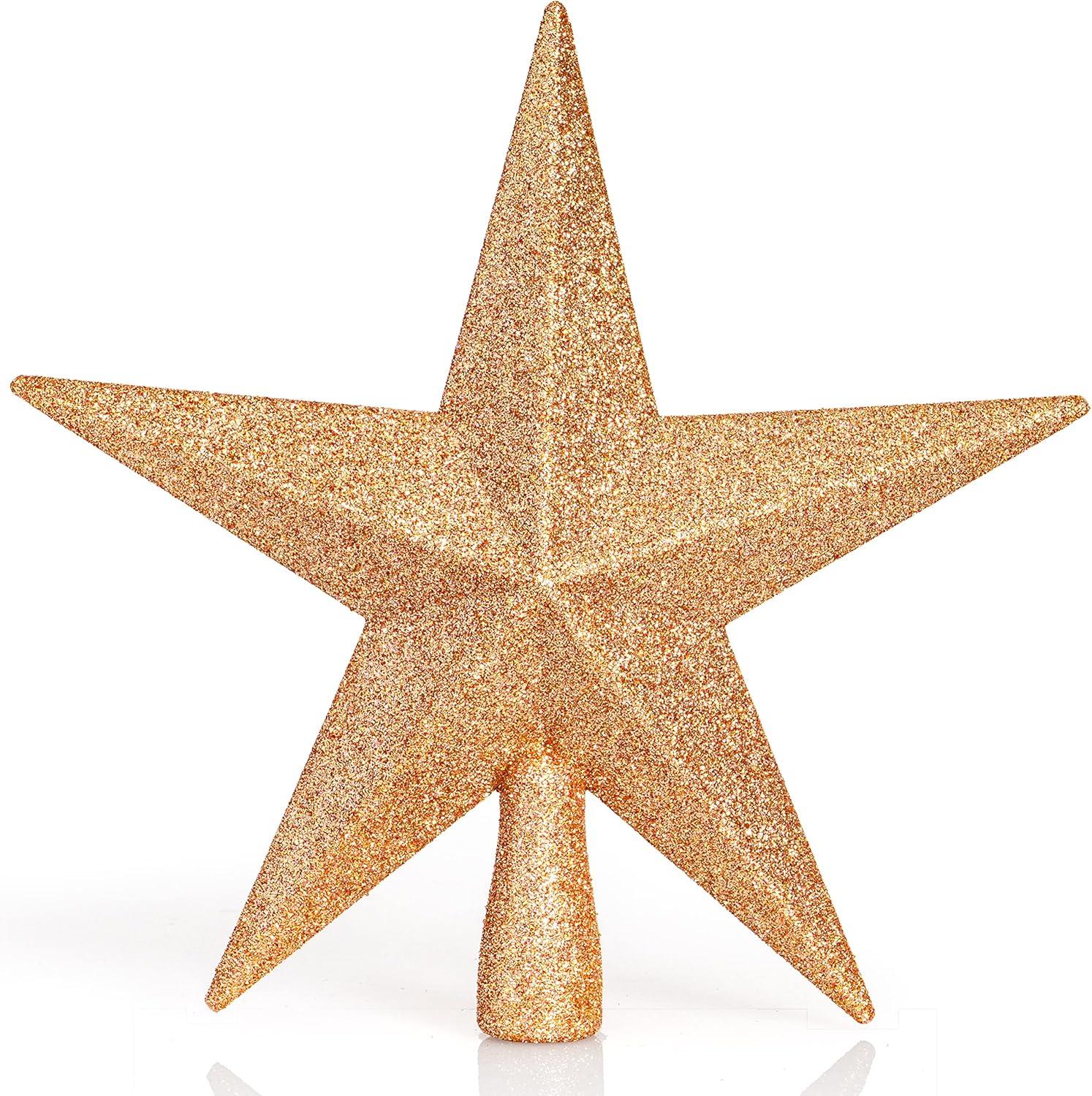 Ornativity Glitter Star Tree Topper - Champagne - 8