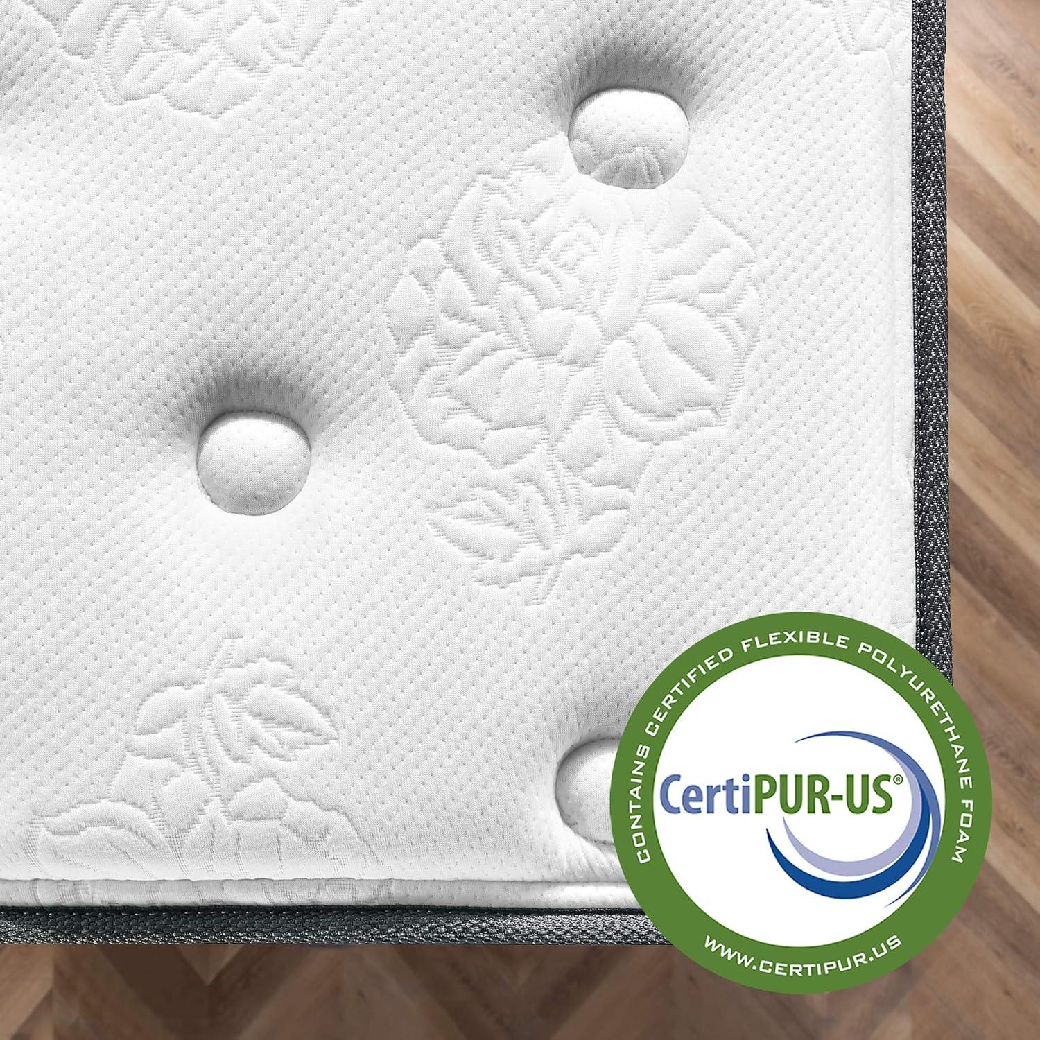 Zinus Comfort Support Cooling Gel Memory Foam, Queen, Tight Top 12" Hybrid Mattress with Pocket Spring