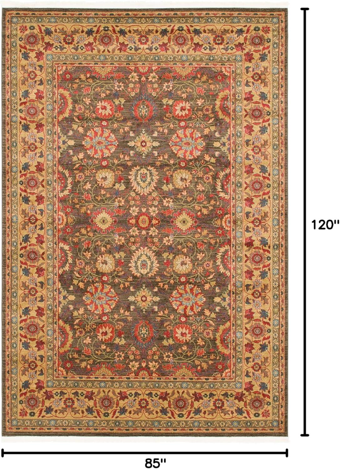 Unique Loom Edinburgh Collection Area Rug - Monroe (7' 1" x 10' Rectangle Light Brown/Beige)