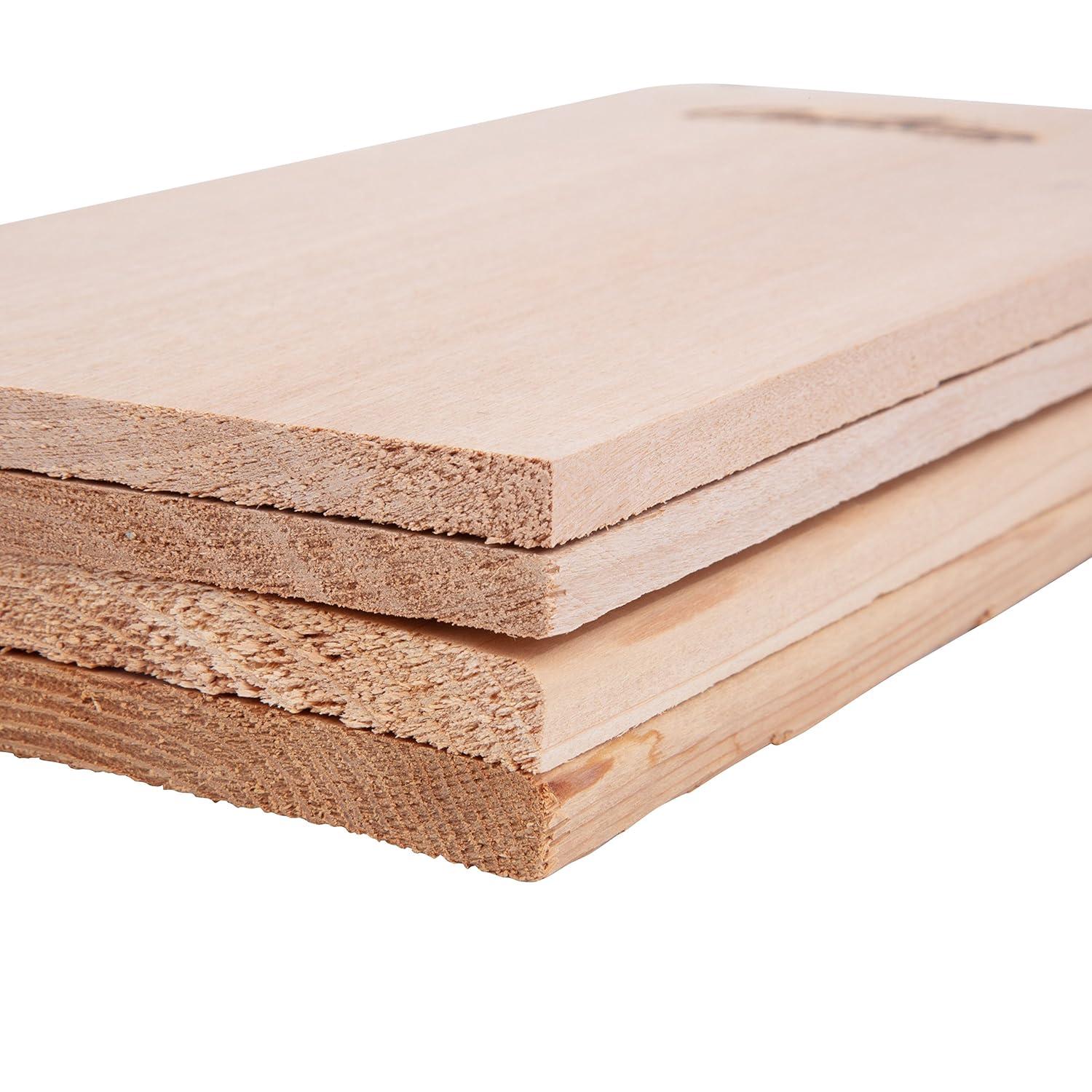 Grilling Planks - 4 Pack Cedar - Premium 5.5 x 11.5 Western Cedar for Barbecue Salmon, Seafood, Steak, Burgers, Pork Chops, Vegetables and More!