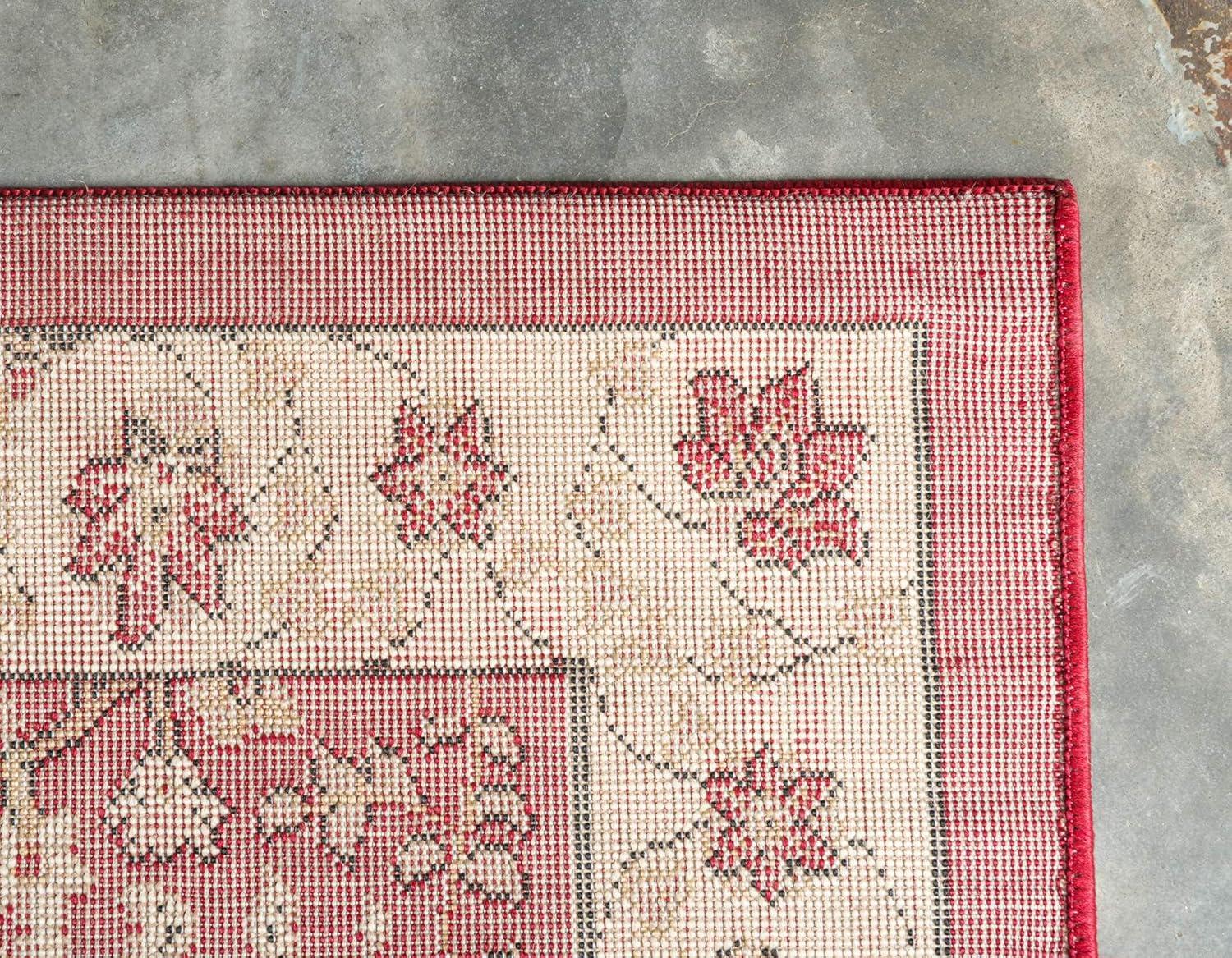 Unique Loom 5' 3 x 8' 0 Red Espahan Cape Cod Area Rug
