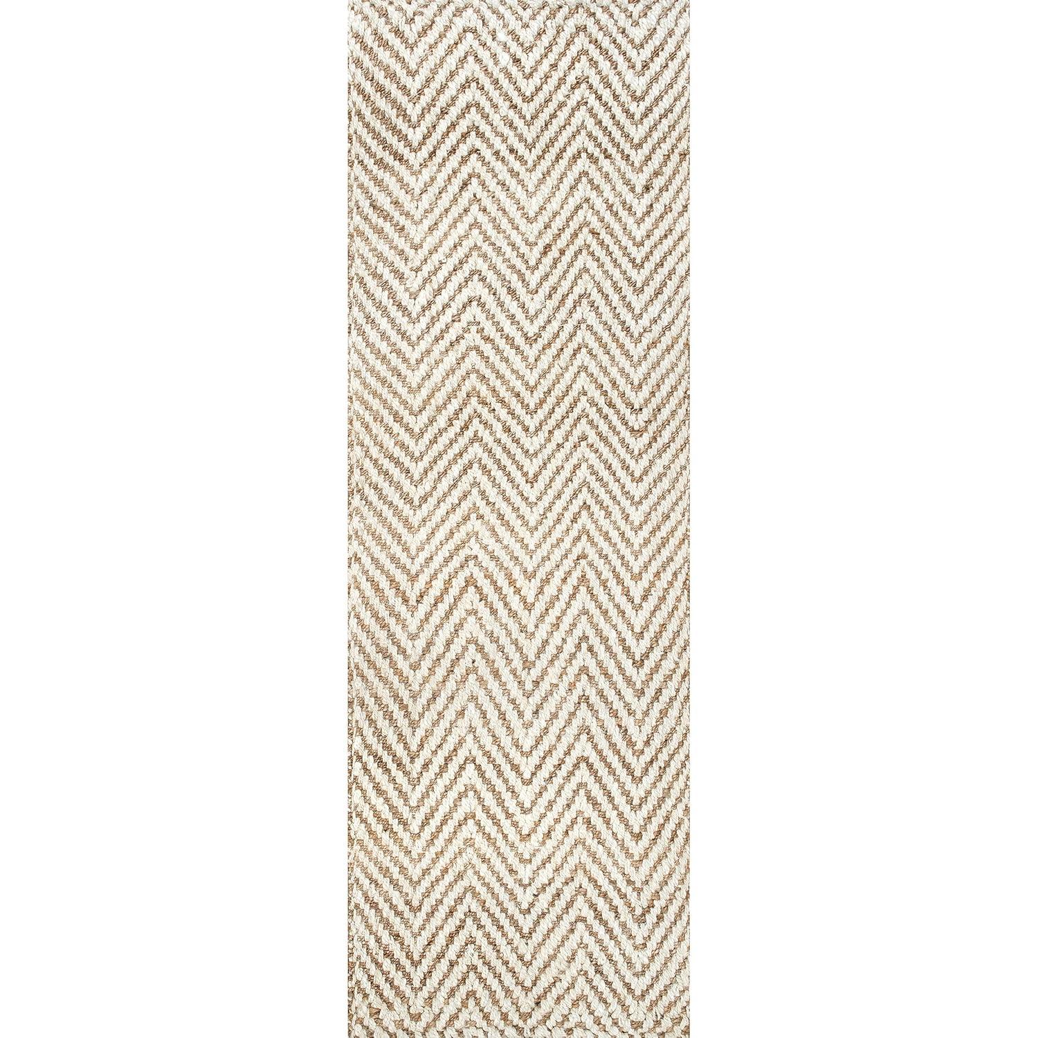nuLOOM Vania Chevron Jute Area Rug, 2' 6" x 6', Off White