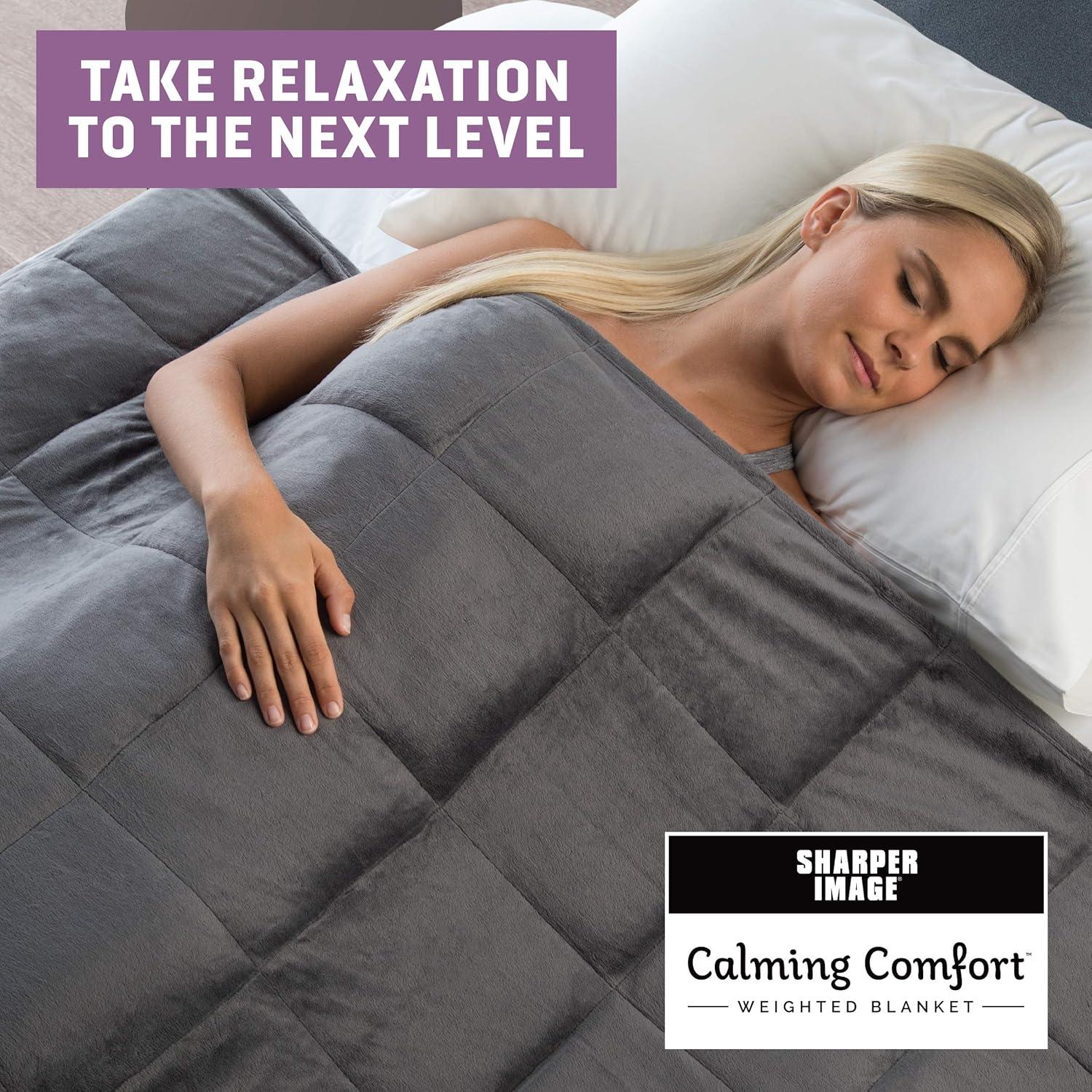 Calming 15 lb Grey Weighted Blanket for Relaxation