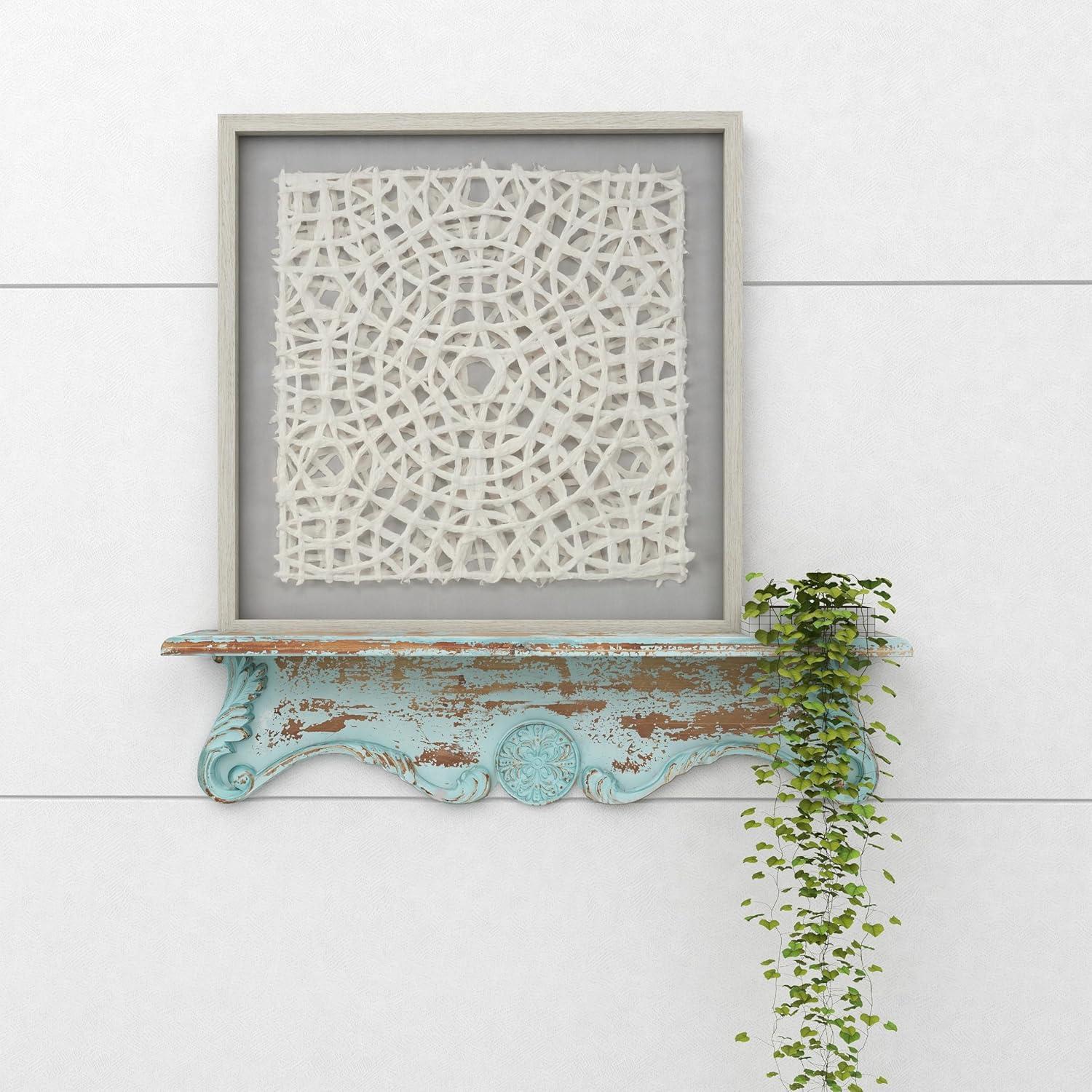 Ophelia & Co. Wood 1 Shelf Scroll Blue Wall Shelf
