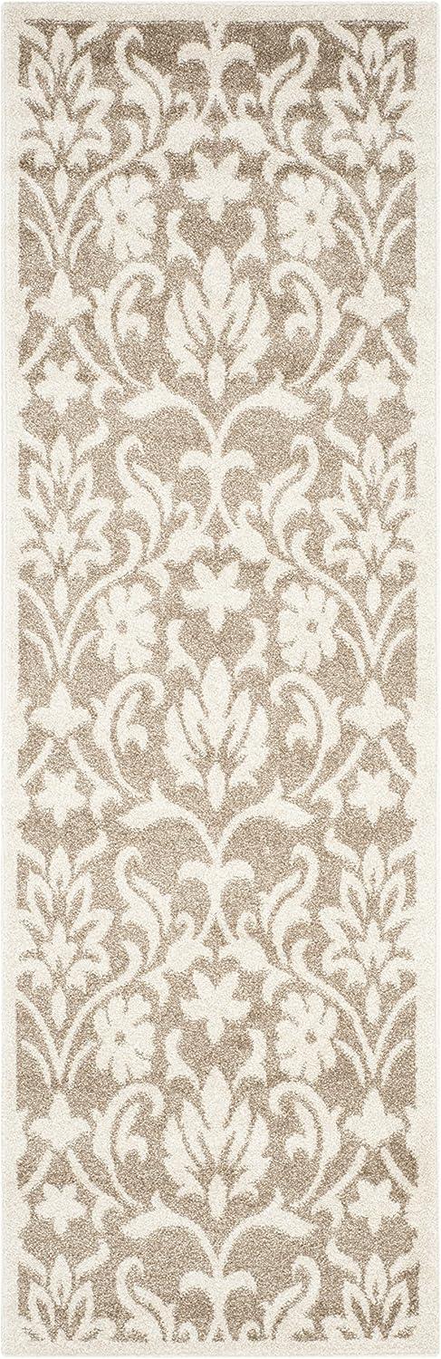 Wheat & Beige Easy-Care Synthetic Runner Rug, 2'3" x 7'