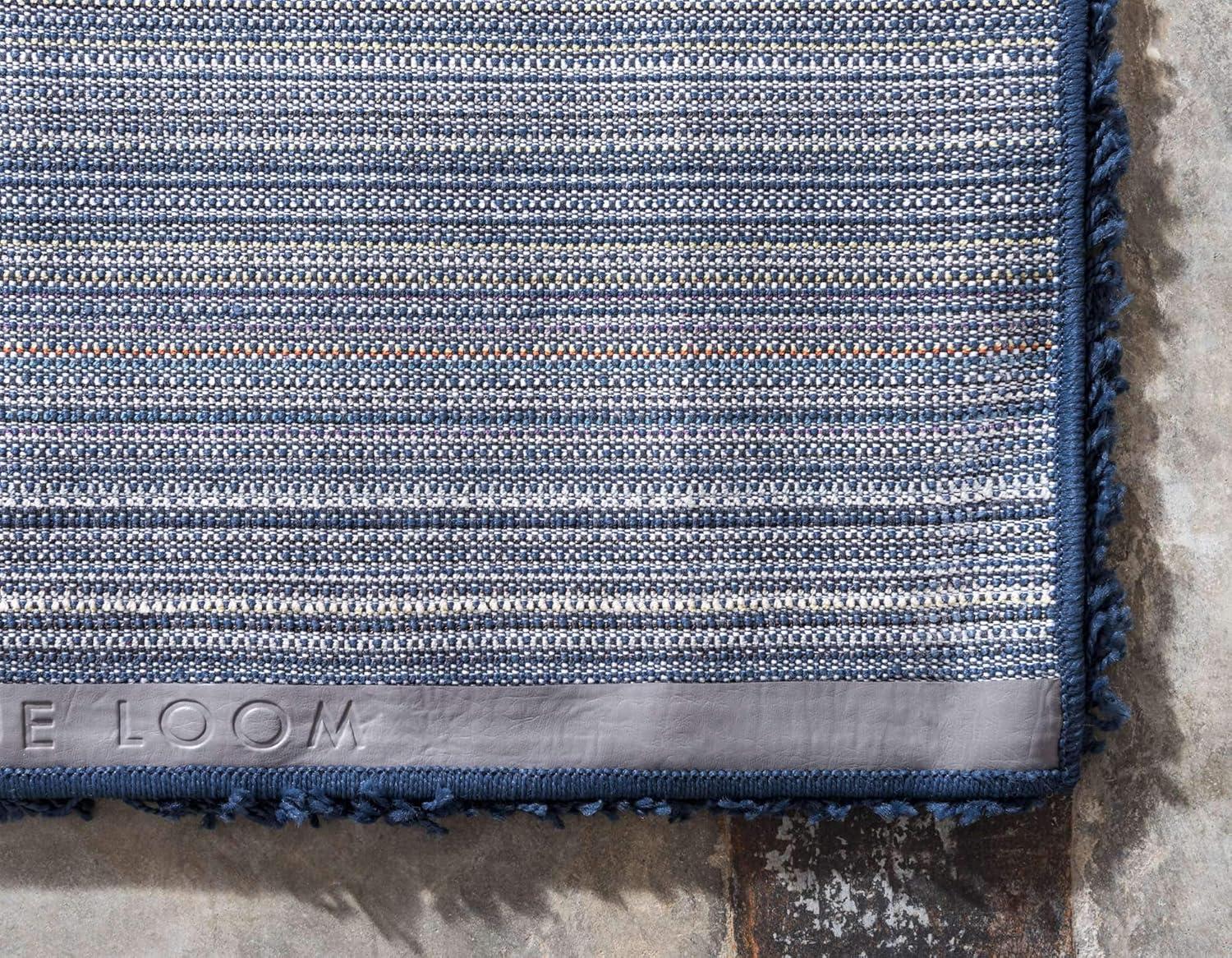 Unique Loom 8' 0 x 10' 0 Solid Shag Sapphire Blue Area Rug