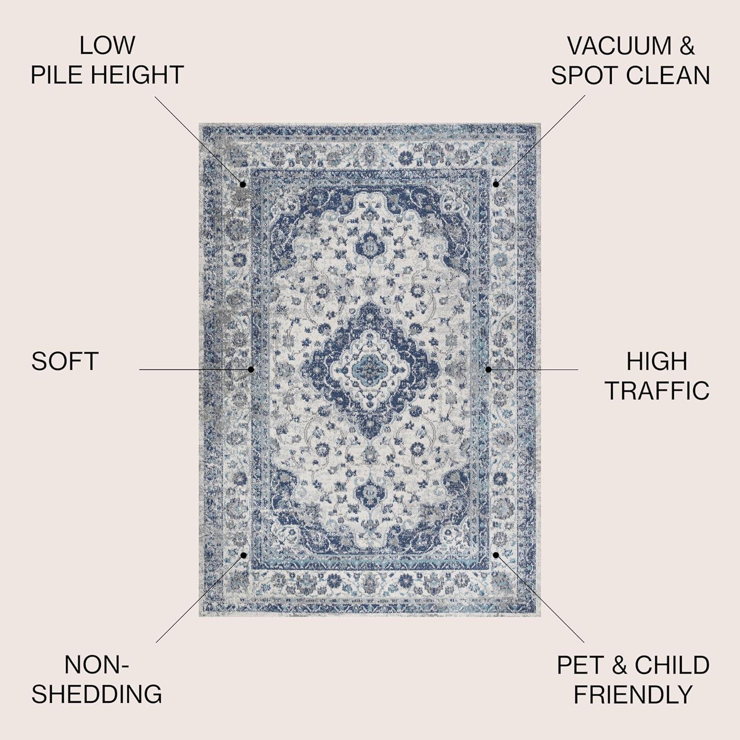 Indhira Ornate Medallion Persian Runner Rug - JONATHAN Y