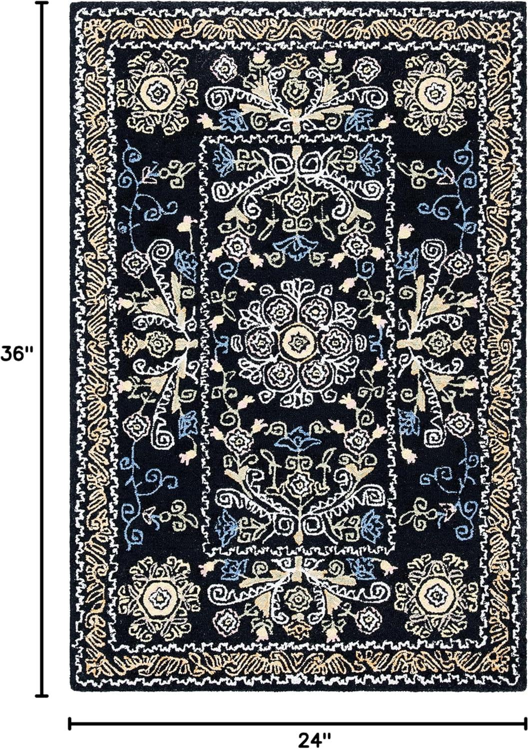 Micro-Loop MLP522 Hand Tufted Accent Rug - Black/Green - 2'x3' - Safavieh.
