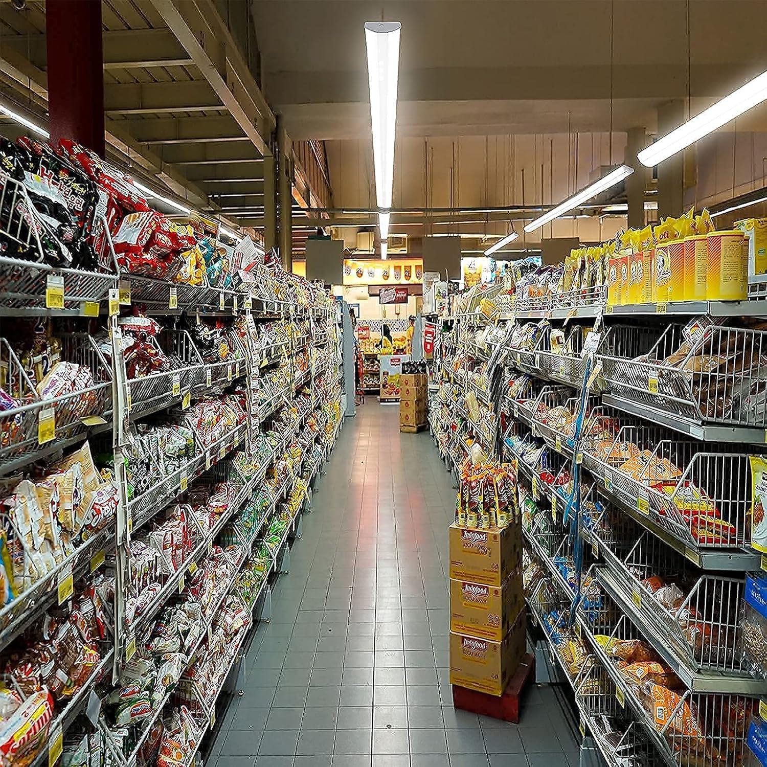 ANTLUX 110W 8FT LED Wraparound Ultra Slim Strip Lights, 12600LM, 5000K, 8 Foot LED Garage Shop Lights, Flush Mount Warehouse Office Ceiling Lighting Fixture, Fluorescent Tube Replacement, 2 Pack