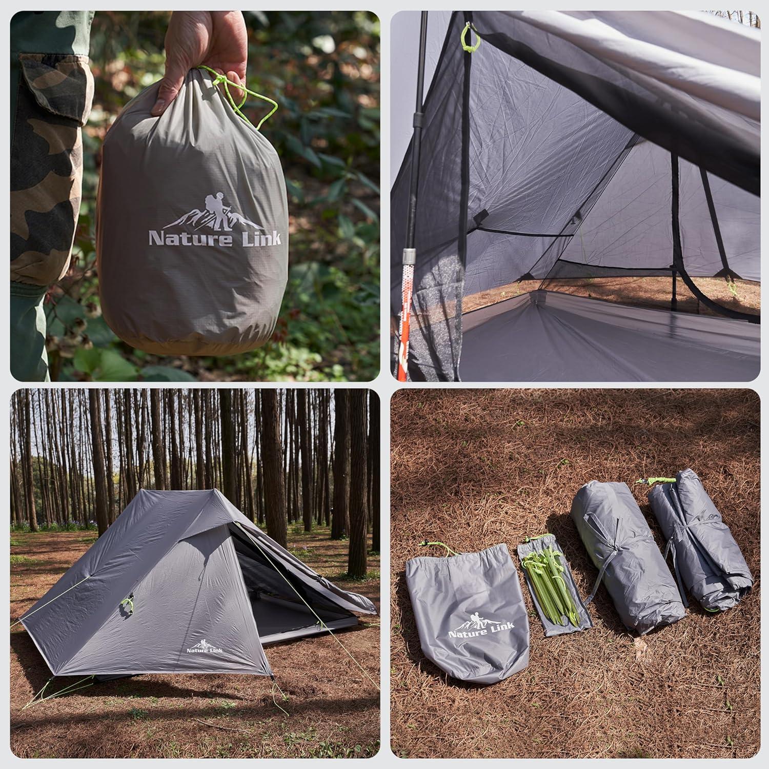 Smoke Grey Ultralight 2-Person Backpacking Tent with Vestibule