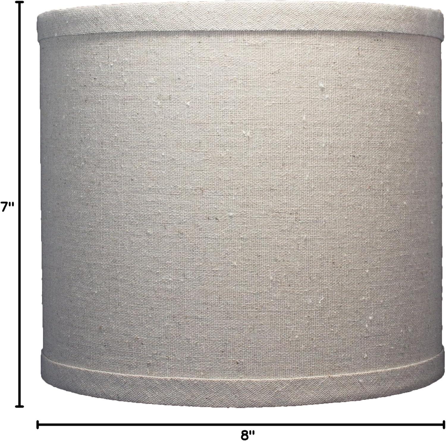 Classic Drum Linen Lamp Shade, 8" to 16" Bottom Size Natural Linen 8"