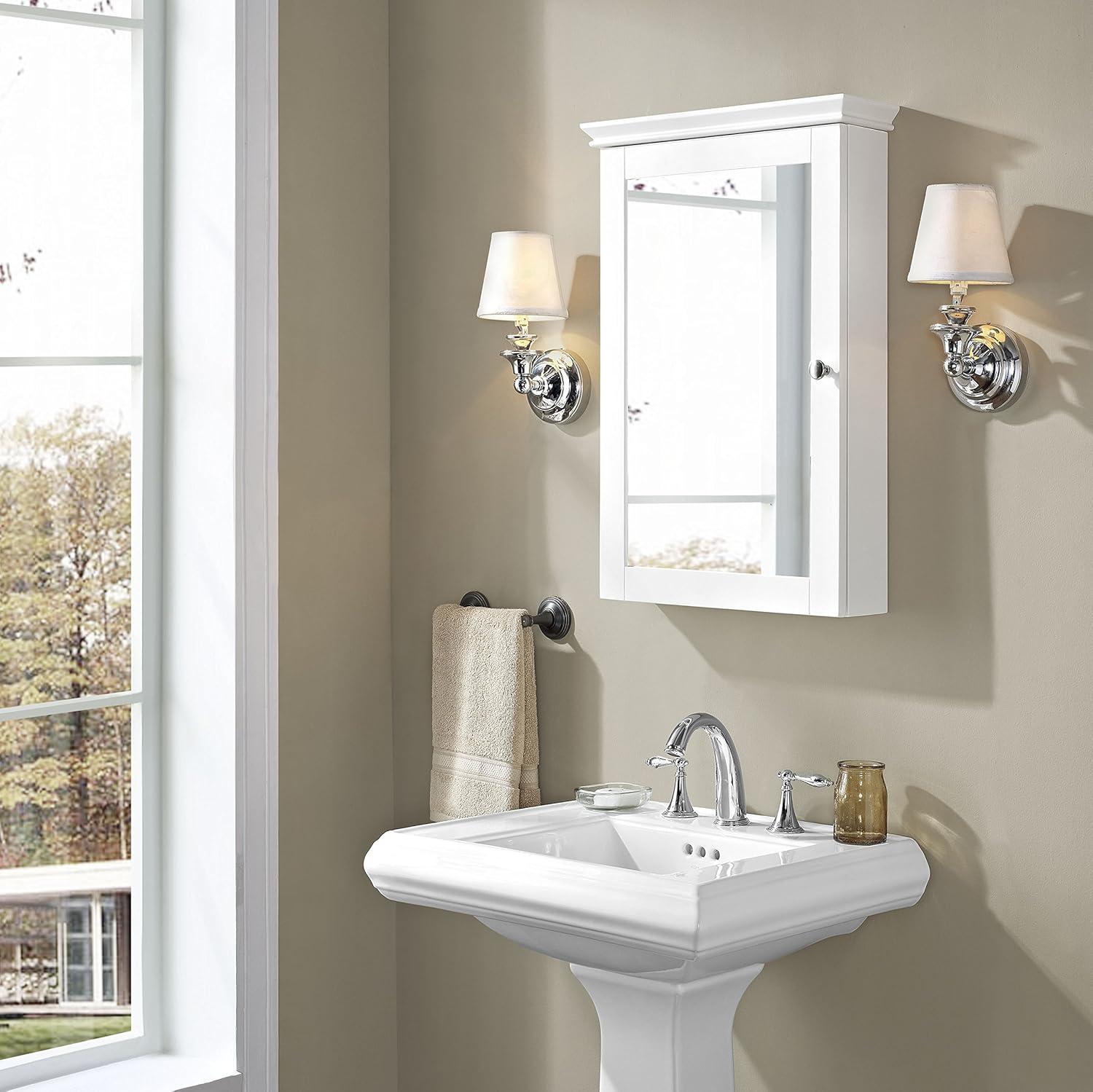 Crosley Lydia Wall Cabinet with Mirror White