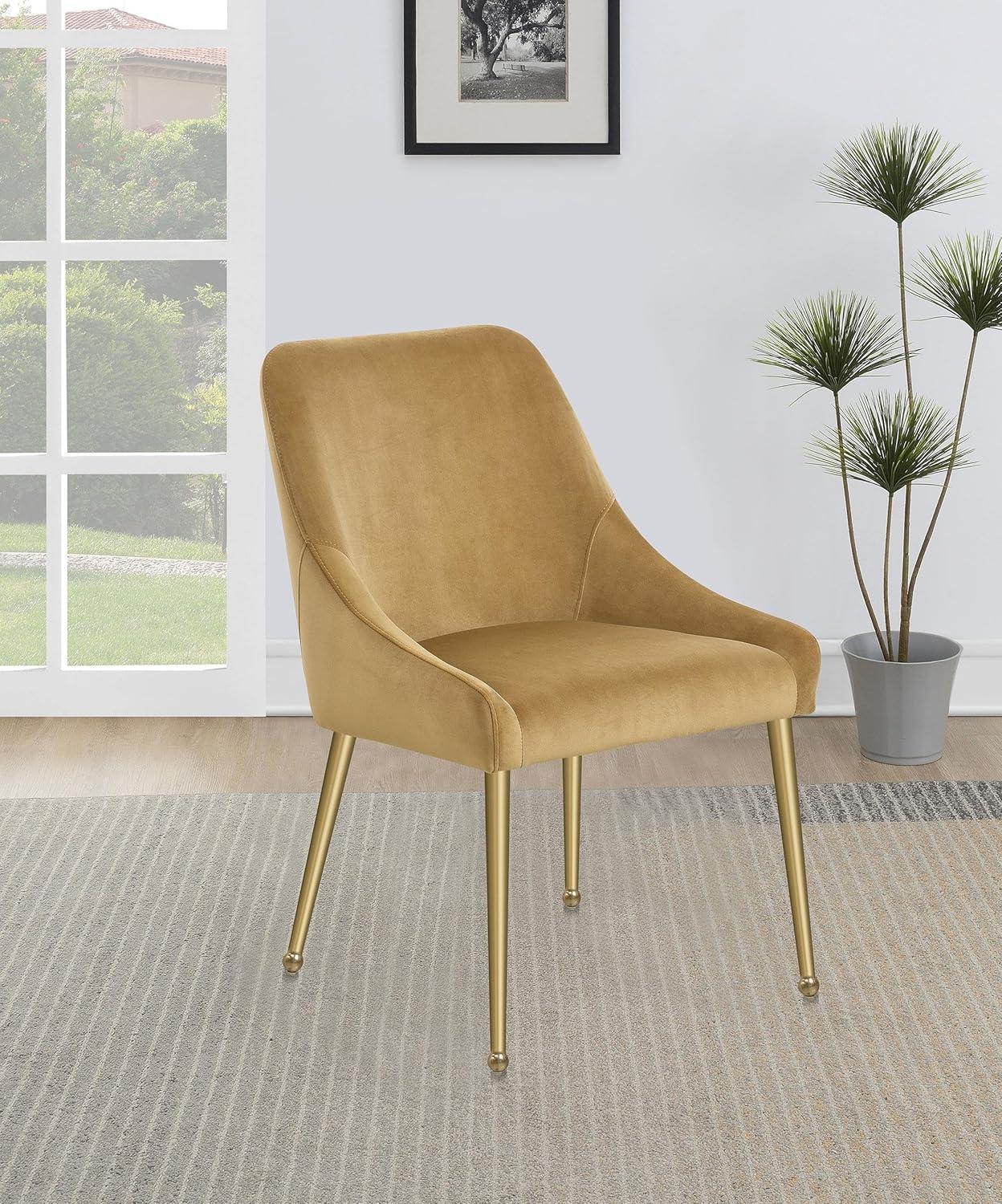 Coaster Mayette Velvet Parsons Wingback Dining Side Chair in Brown