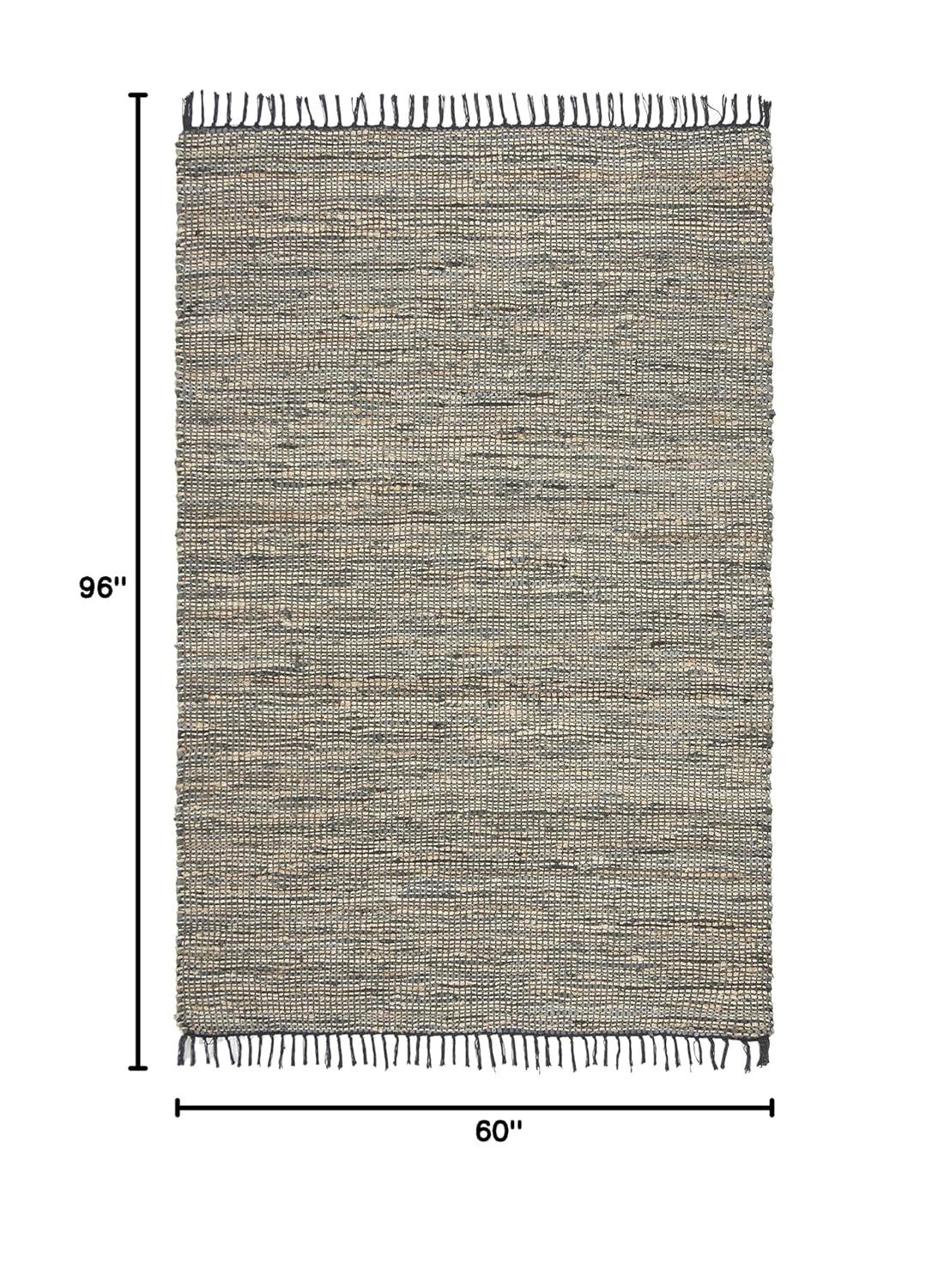 Vintage Leather VTL203 Hand Woven Area Rug - Grey - 5'x8' - Safavieh.