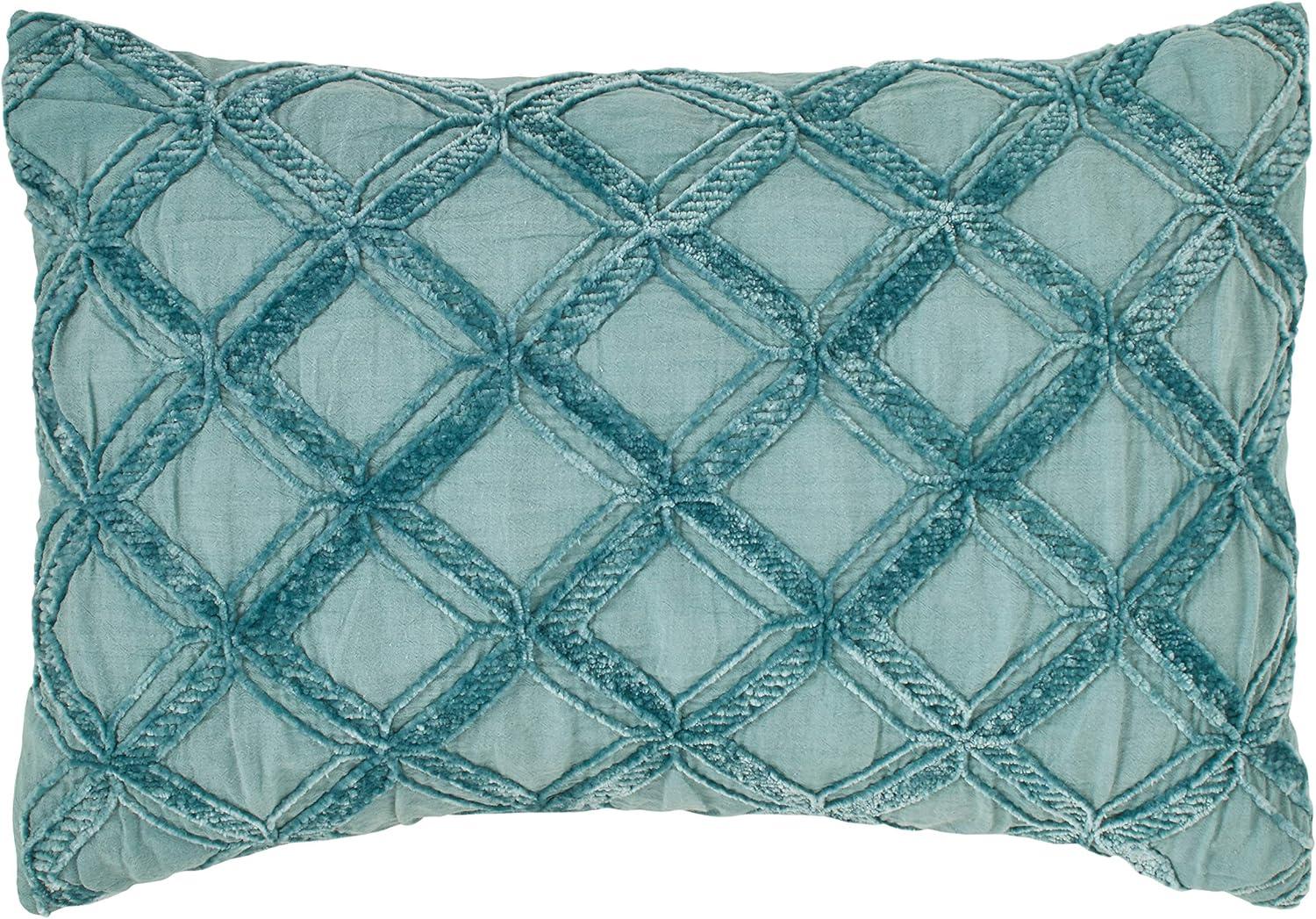 Tommy Bahama Island Essentials Chenille Diamond Blue Throw Pillow