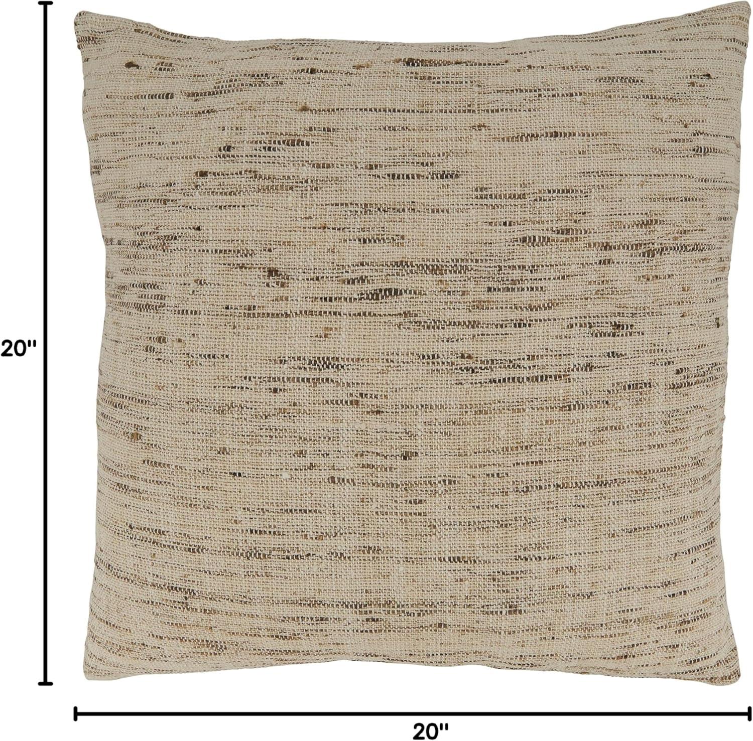 Saro Lifestyle Textured Pillow - Poly Filled, 20" Square, Oatmeal
