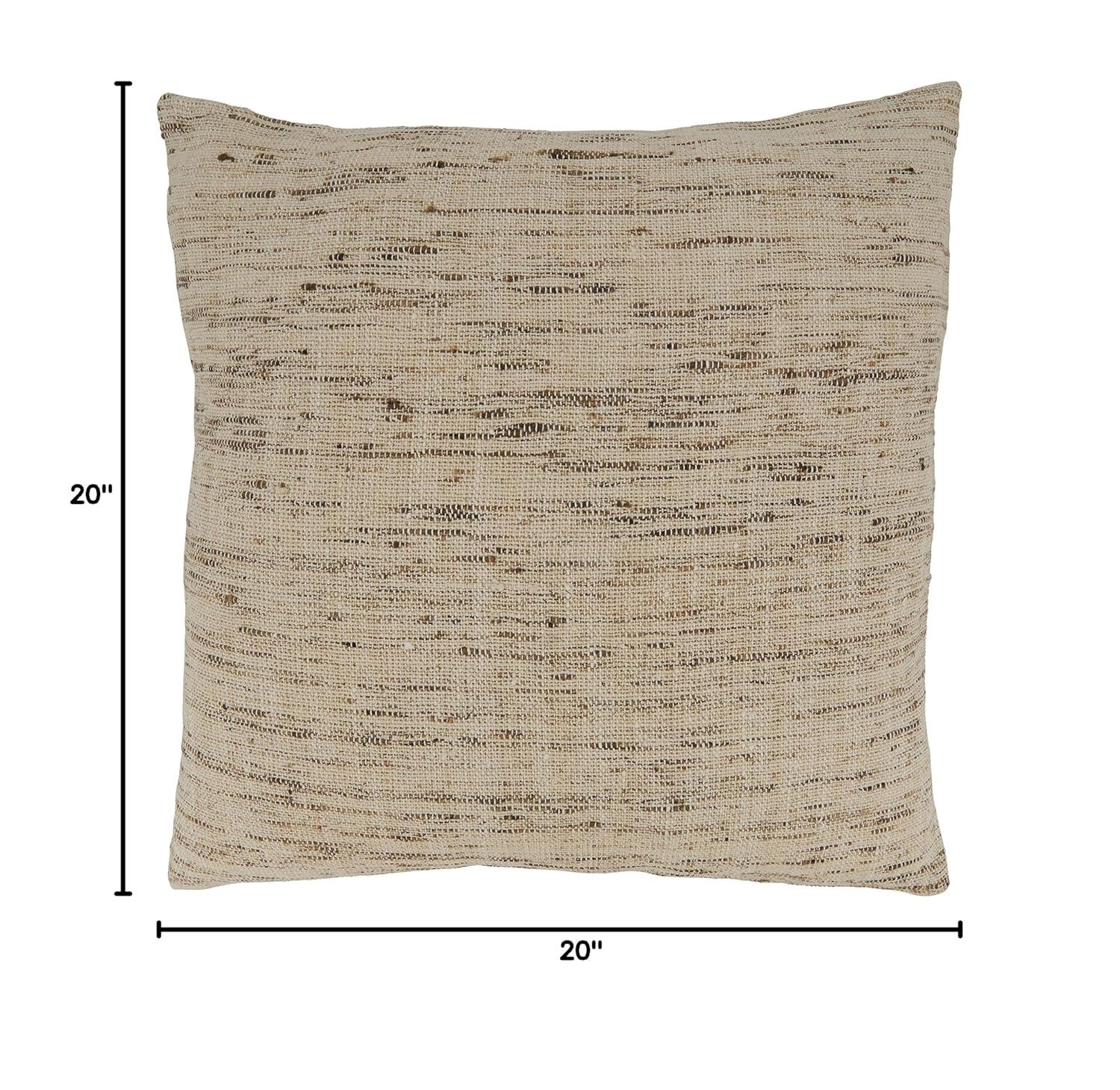 Saro Lifestyle Textured Pillow - Poly Filled, 20" Square, Oatmeal