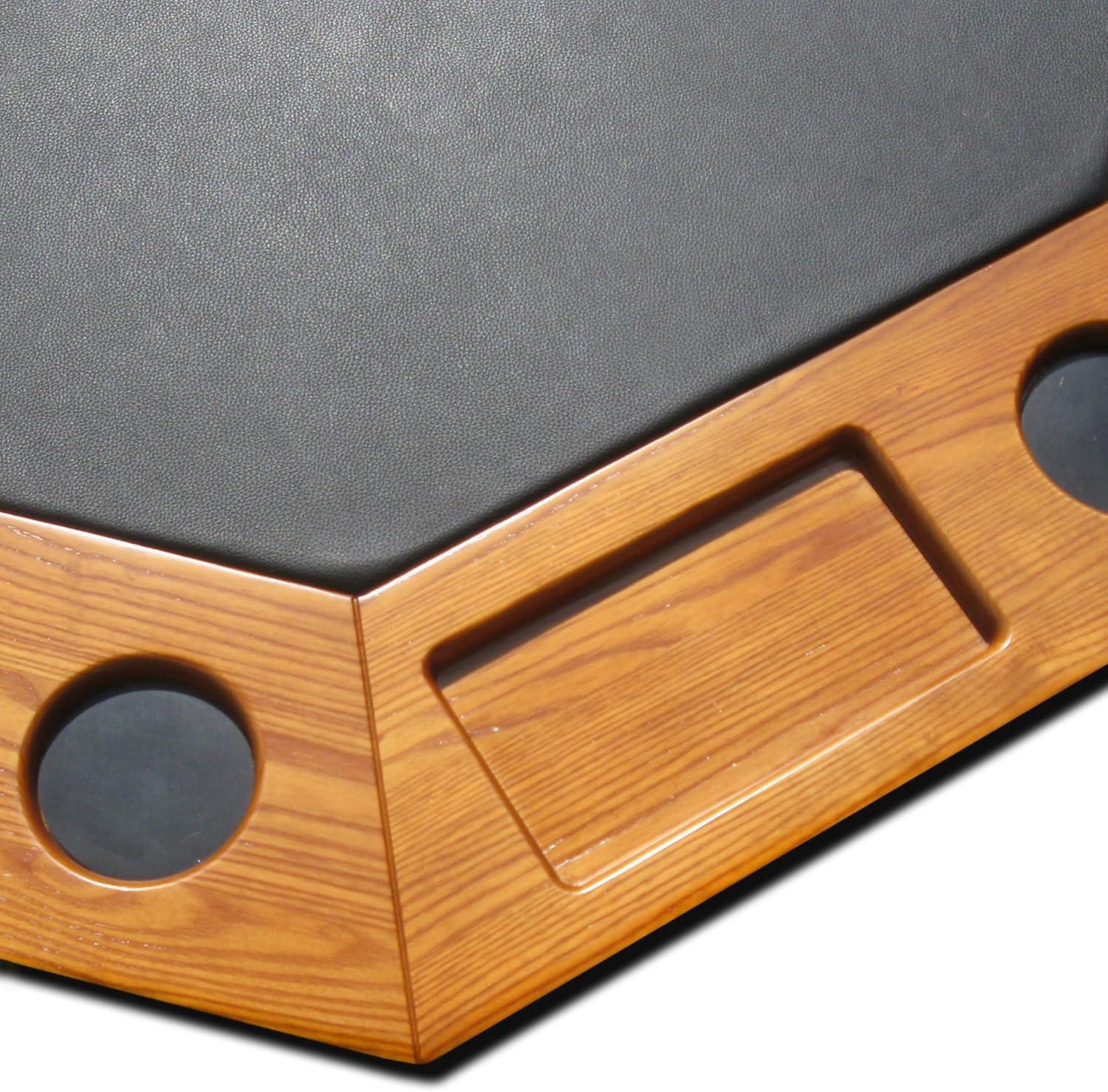 Oak 3-in-1 Poker Table with Black Felt and 4 Chairs