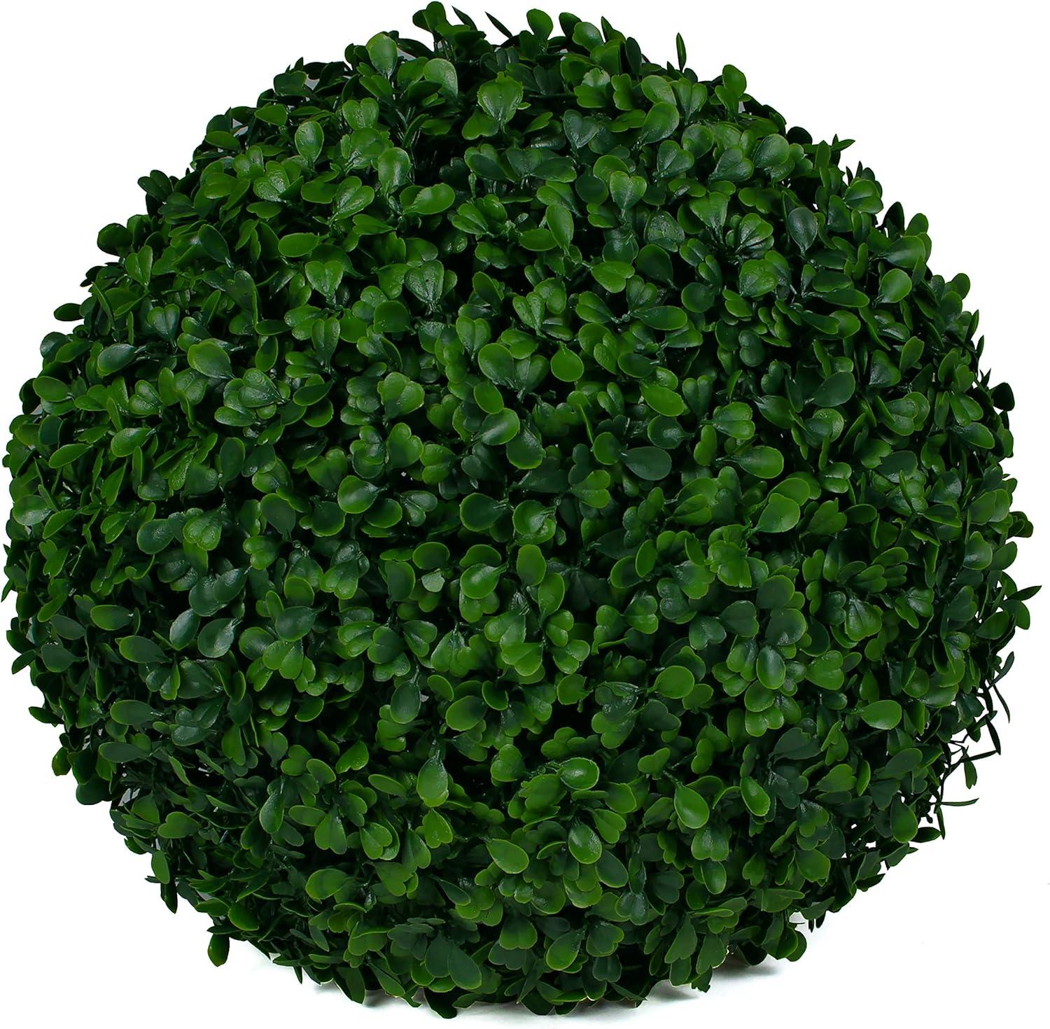 11" Green Artificial Boxwood Topiary Ball Centerpiece