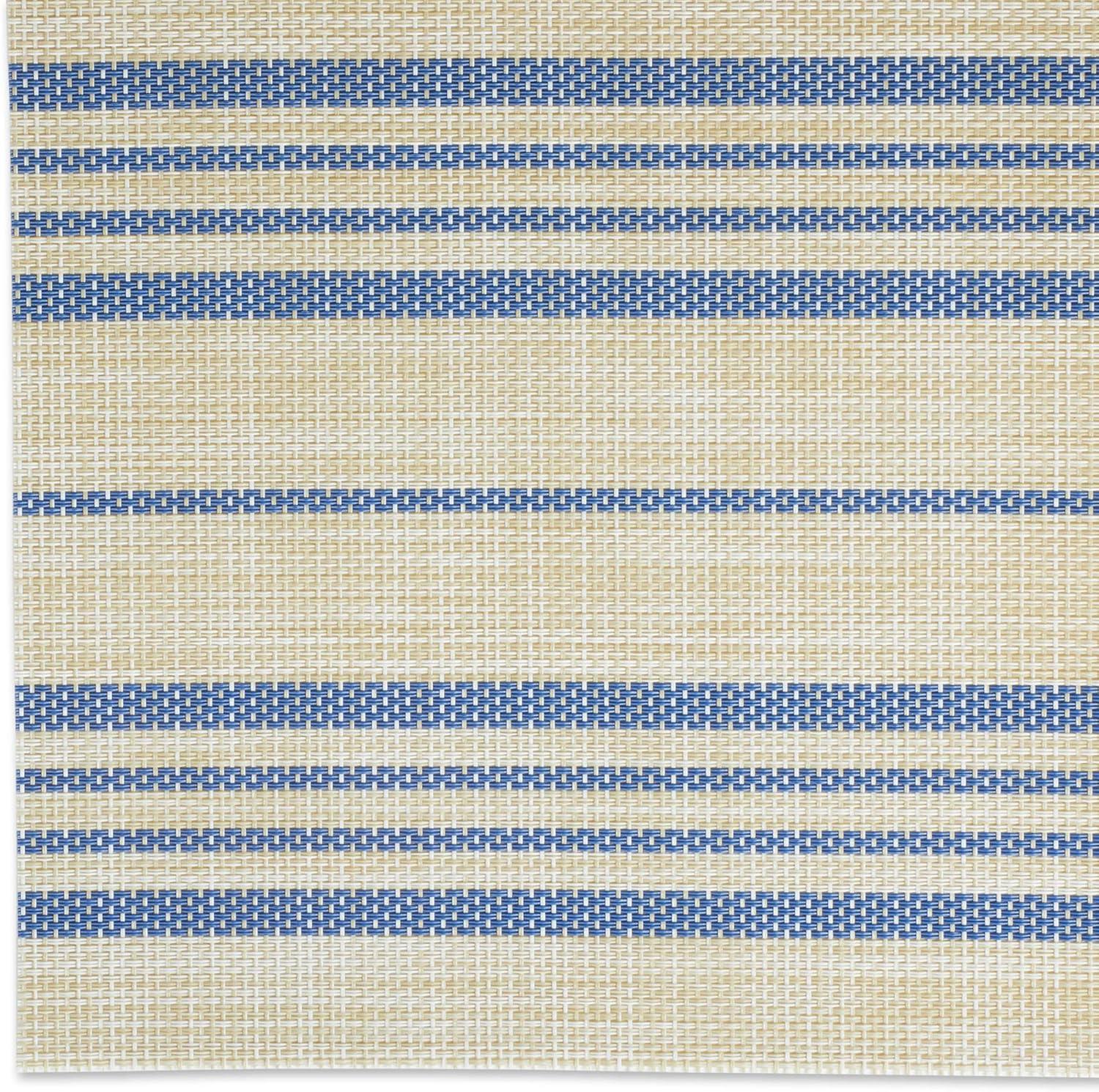 French Blue Farmhouse Stripe PVC Woven Placemat