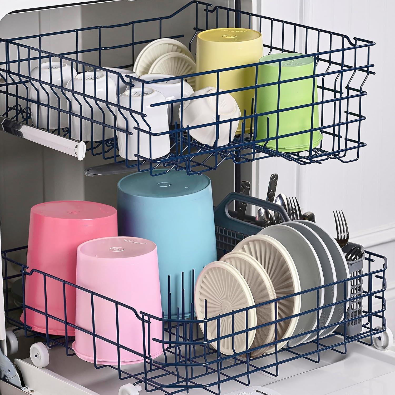 Vintage Multicolor Plastic Nested Canister Set with Airtight Lids