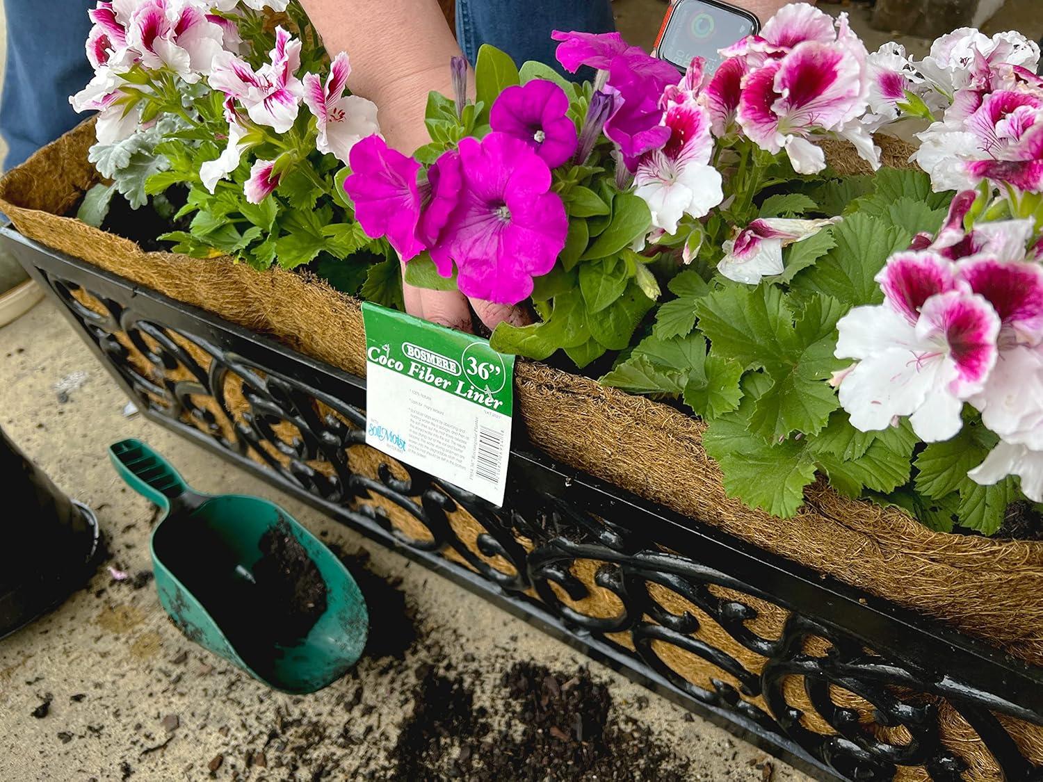 Bosmere F954 36-Inch Pre-Formed Replacement Coco Liner with Soil Moist for Rectangular Planter