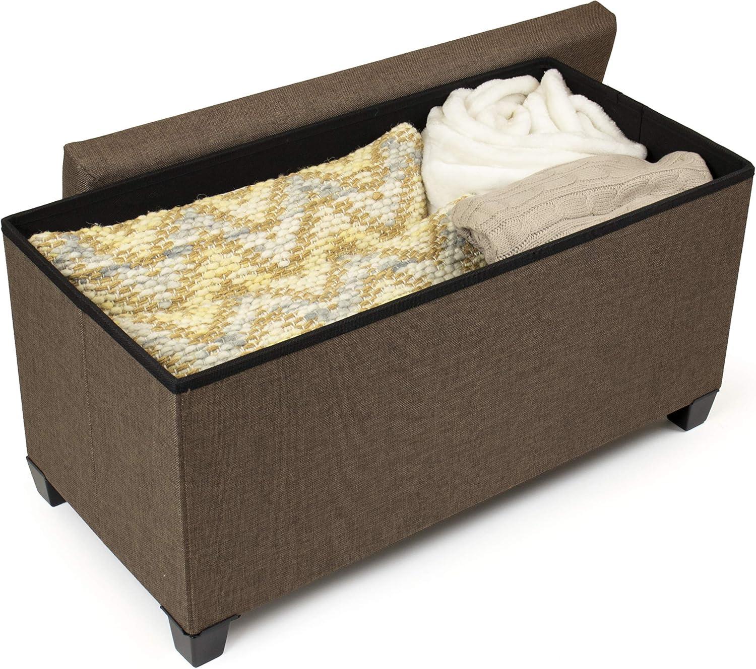 Sedona Storage Ottoman Taupe - Humble Crew: Modern Lift-Top Bench, Polyester Upholstery, MDF Frame